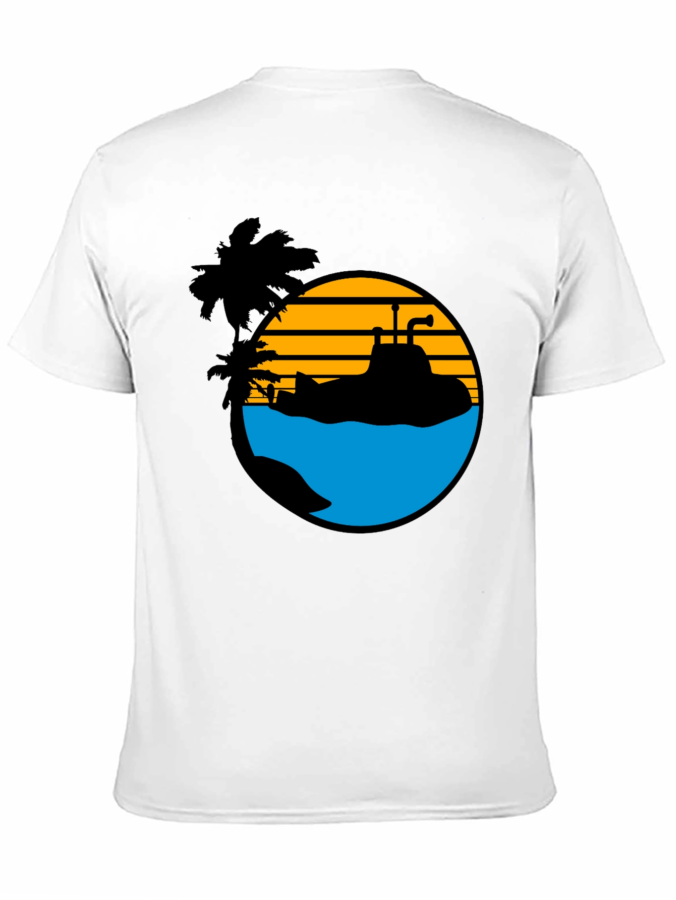 Retro Submarine T-Shirt - Tropical Beach Vibes