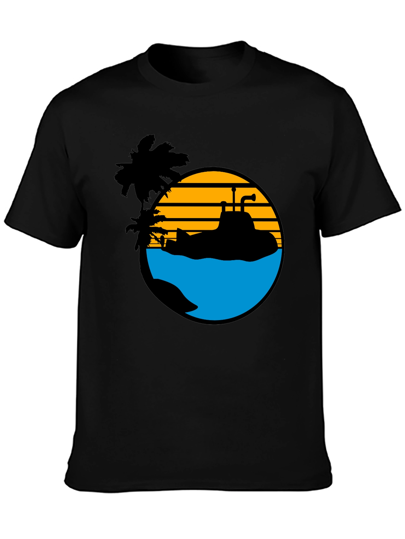 Retro Submarine T-Shirt - Tropical Beach Vibes