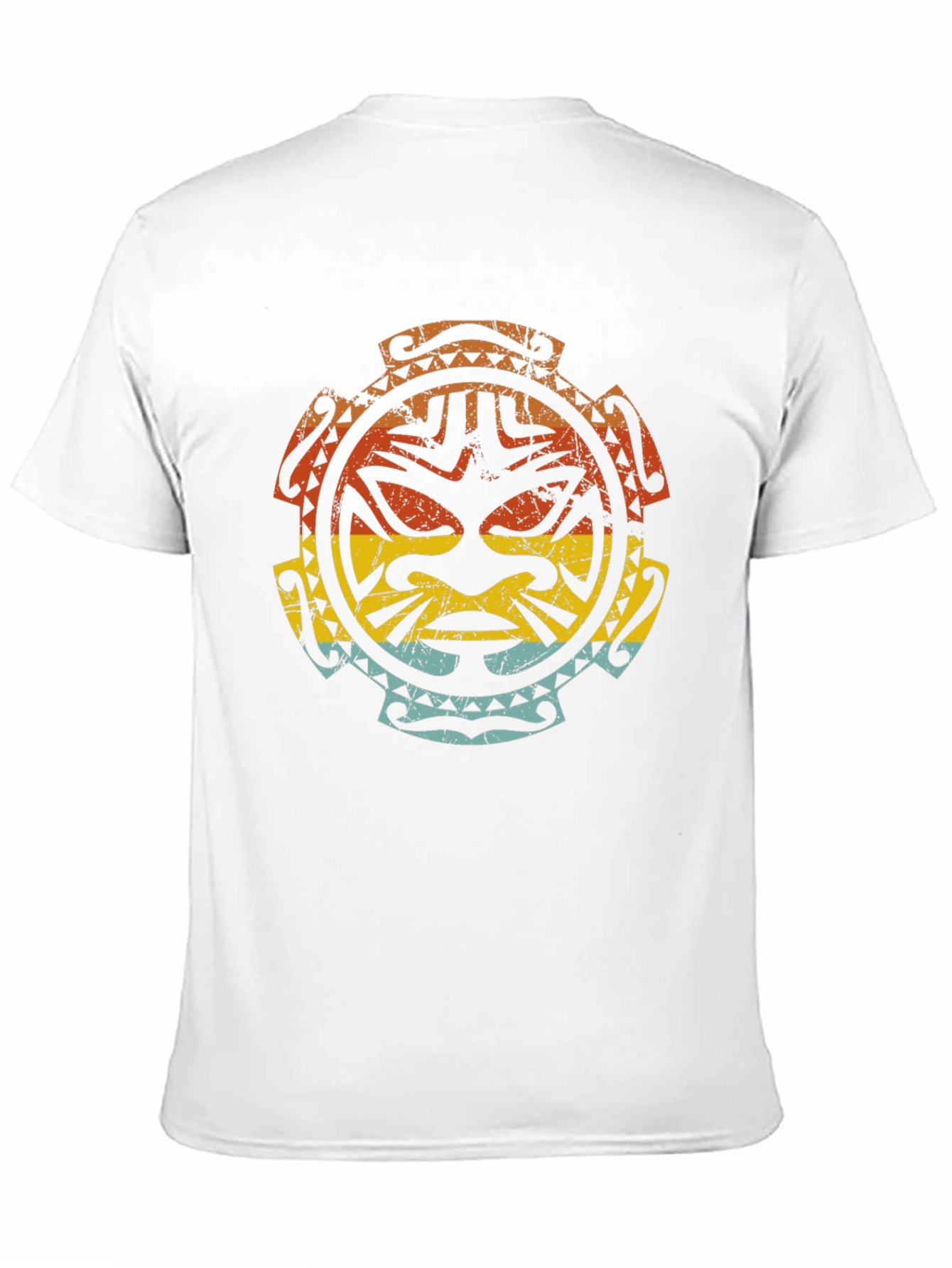 Tribal Mask Graphic Tee - Retro Style