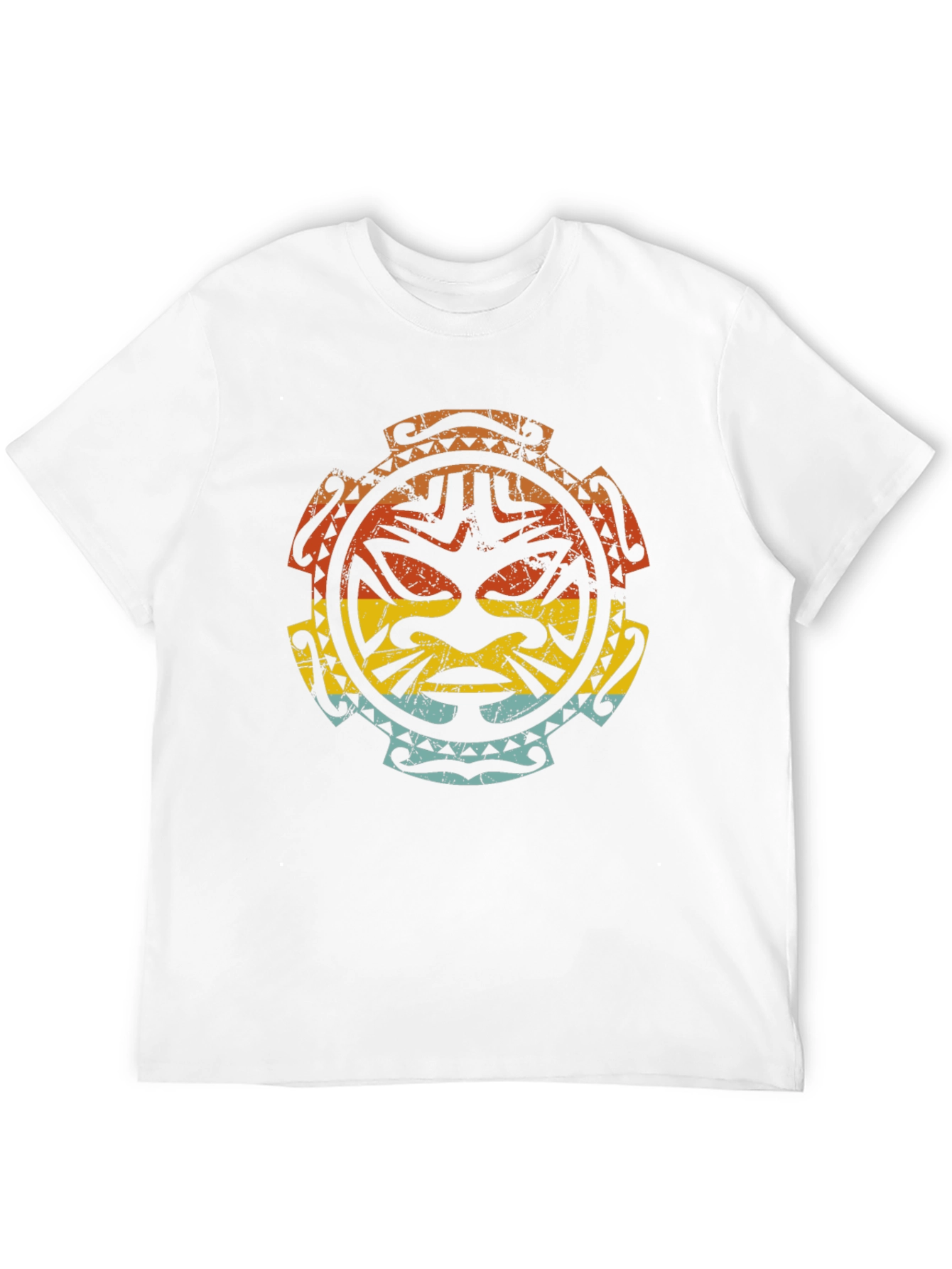 Tribal Mask Graphic Tee - Retro Style