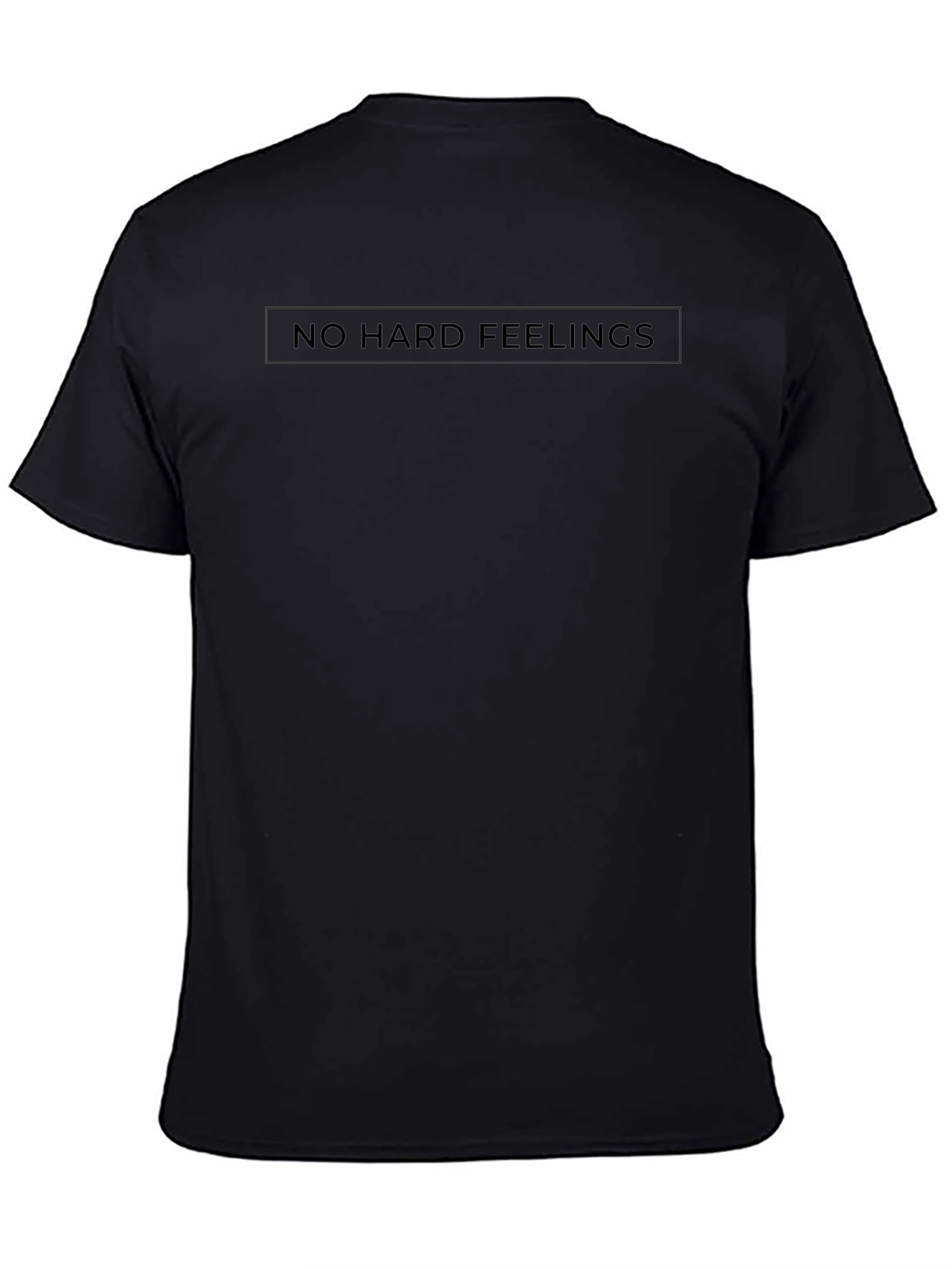 Mens No Hard Feelings Graphic Black T-Shirt