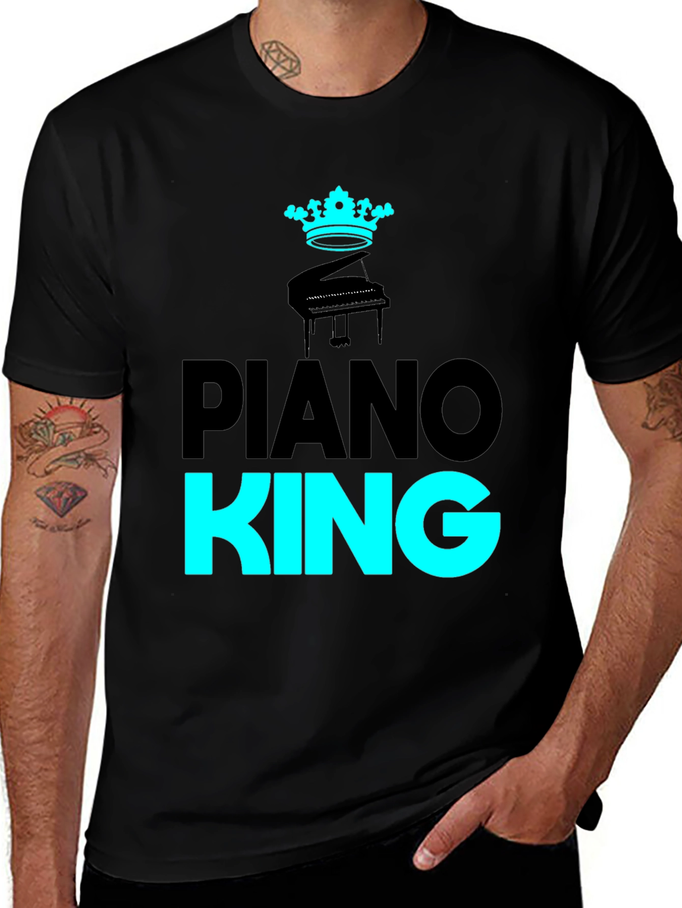 Piano King Black Graphic Tee