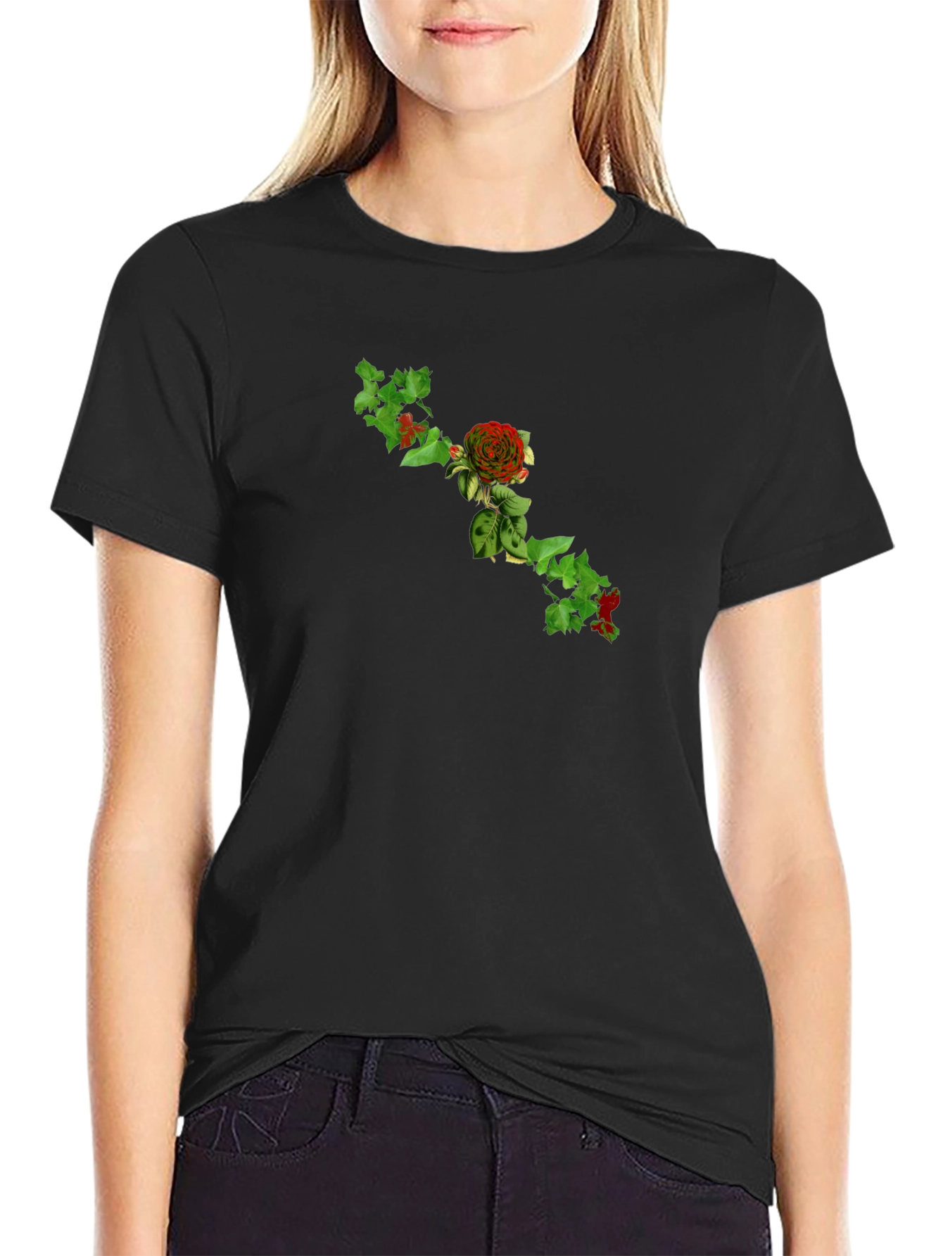 Rose and Ivy Black T-Shirt