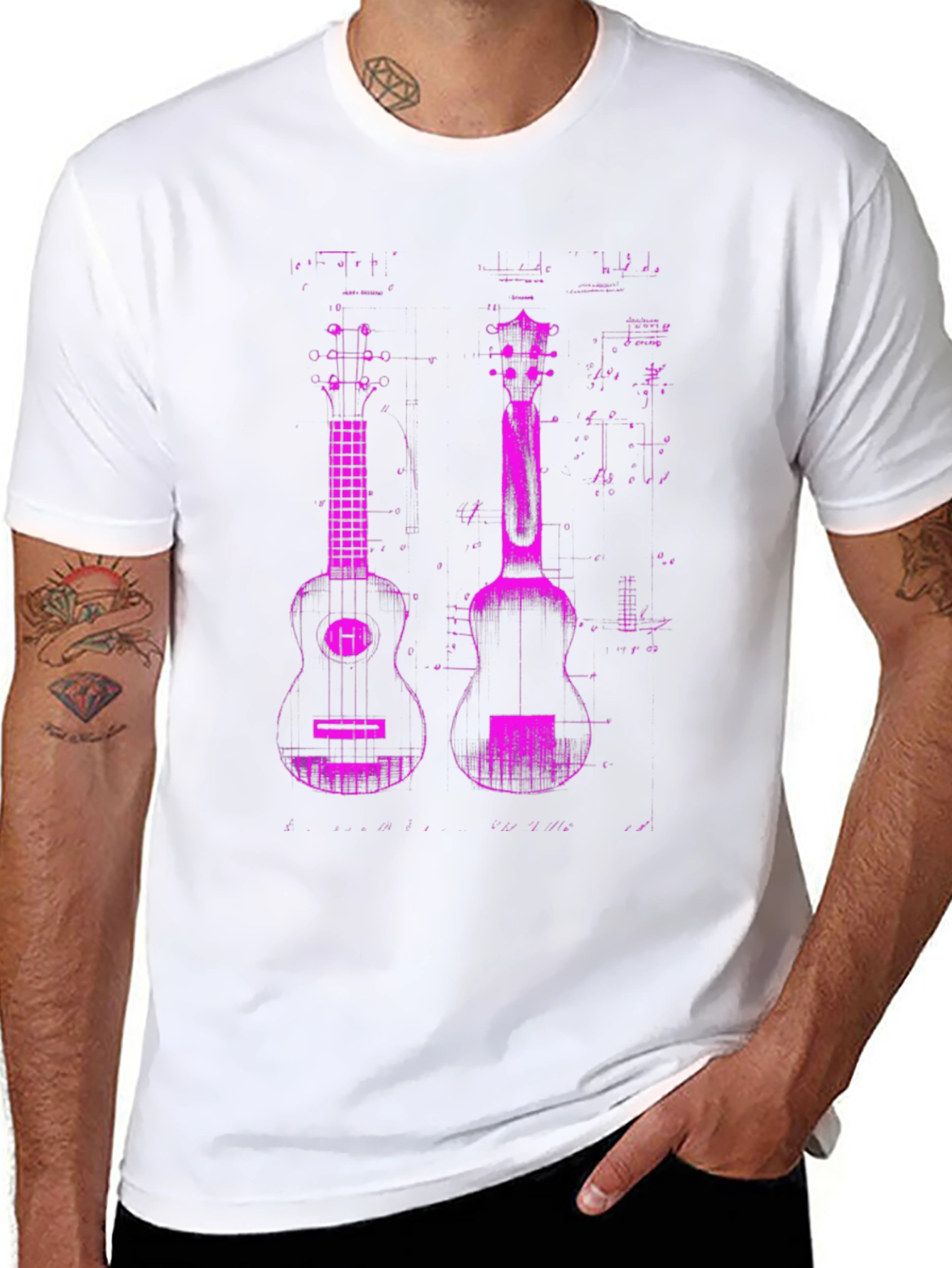 Ukulele Graphic T-Shirt - Black