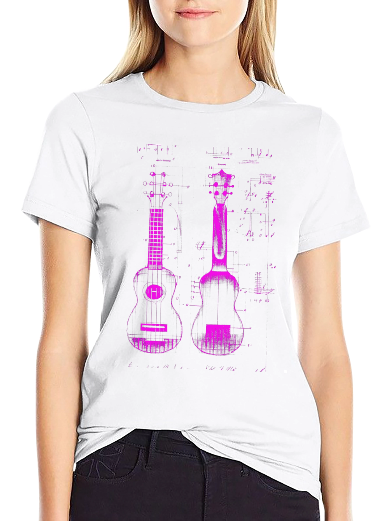 Ukulele Graphic T-Shirt - Black