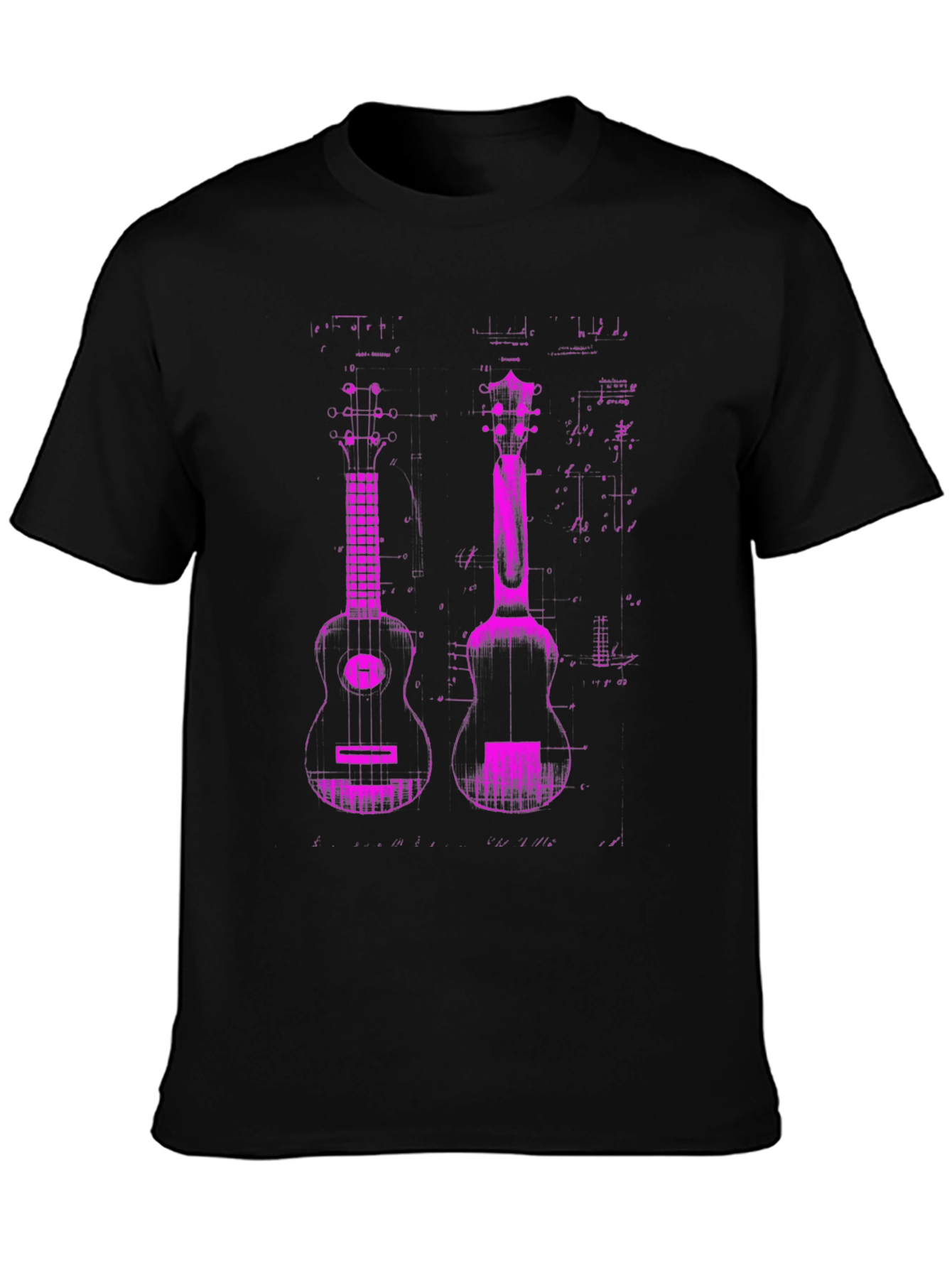 Ukulele Graphic T-Shirt - Black