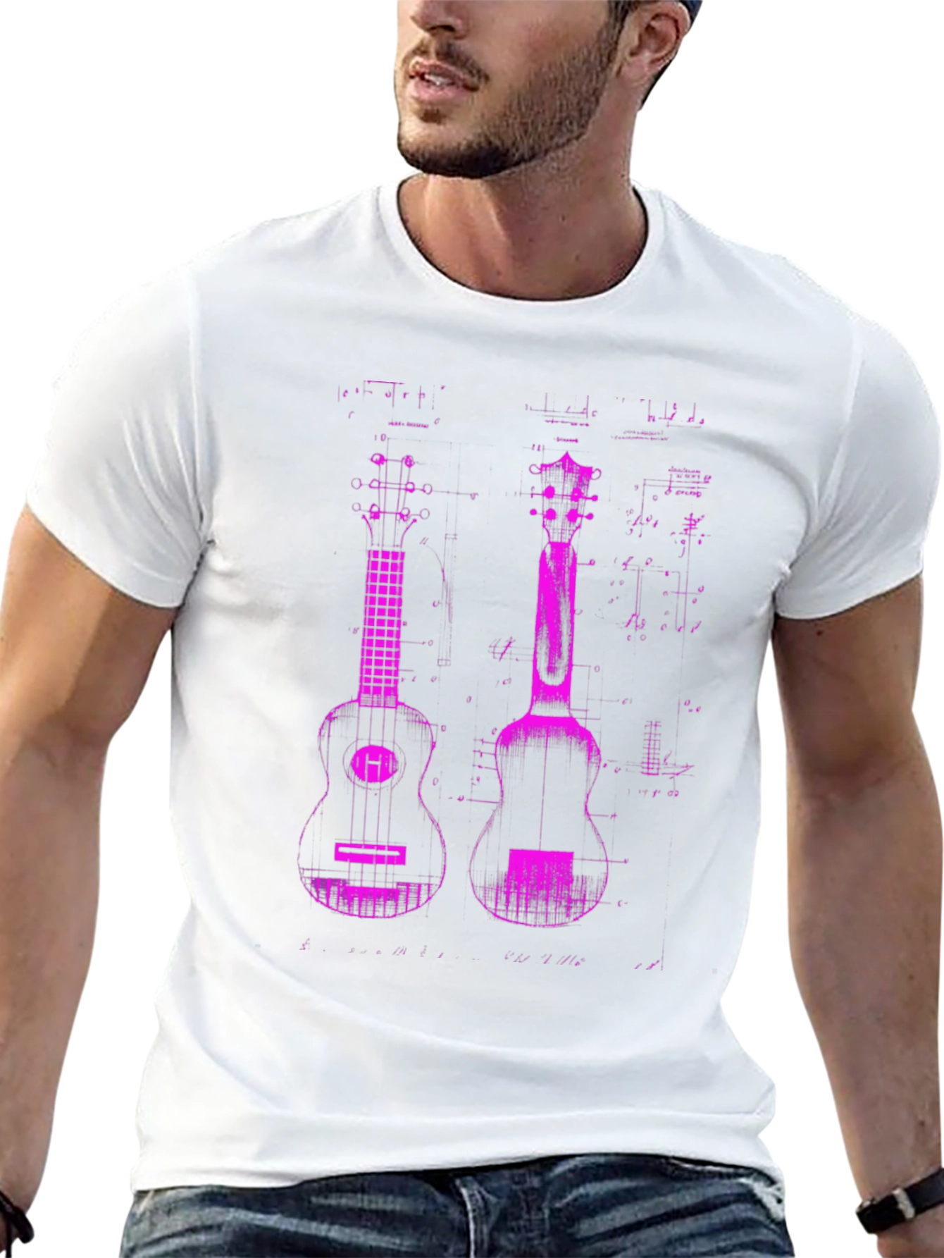 Ukulele Graphic T-Shirt - Black