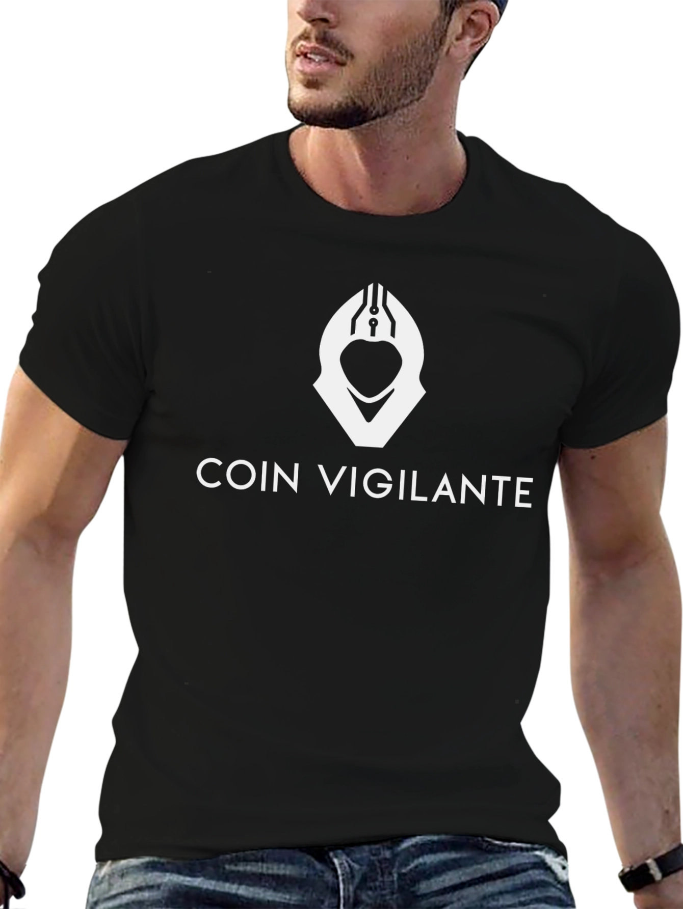 Coin Vigilante Black T-Shirt - Crypto Enthusiast Apparel