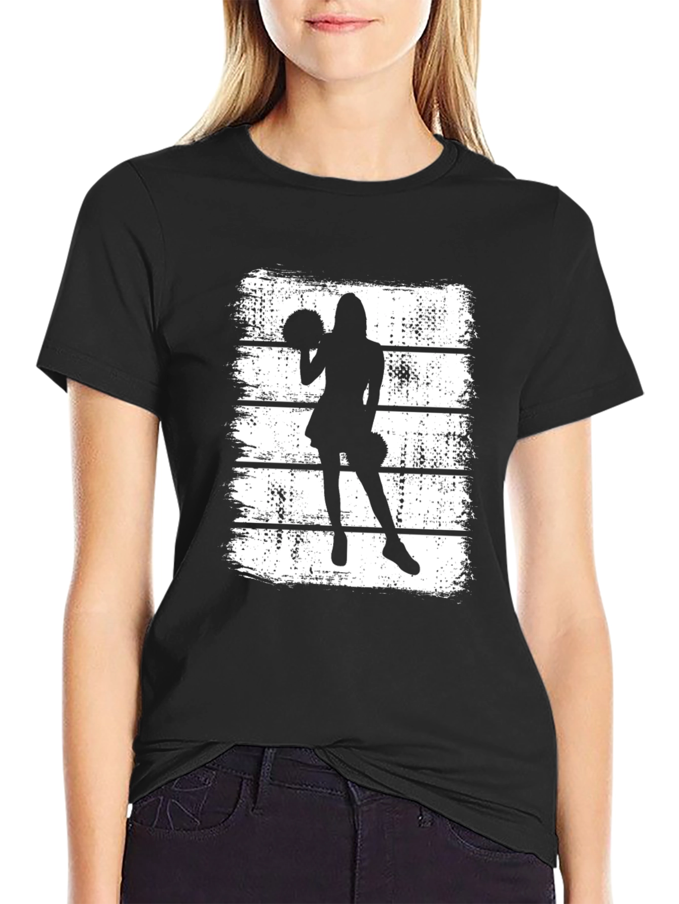 Cheerleader Silhouette Graphic T-Shirt