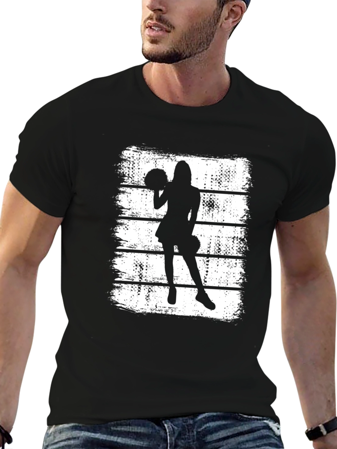 Cheerleader Silhouette Graphic T-Shirt