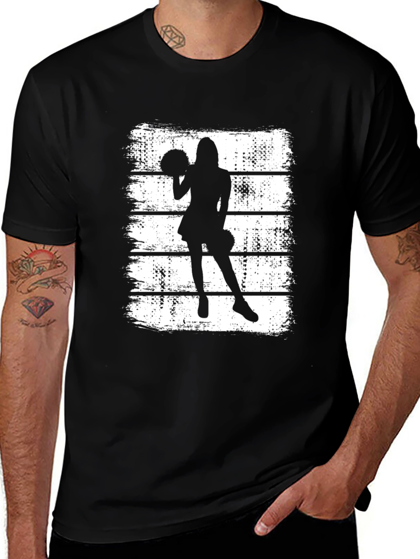 Cheerleader Silhouette Graphic T-Shirt