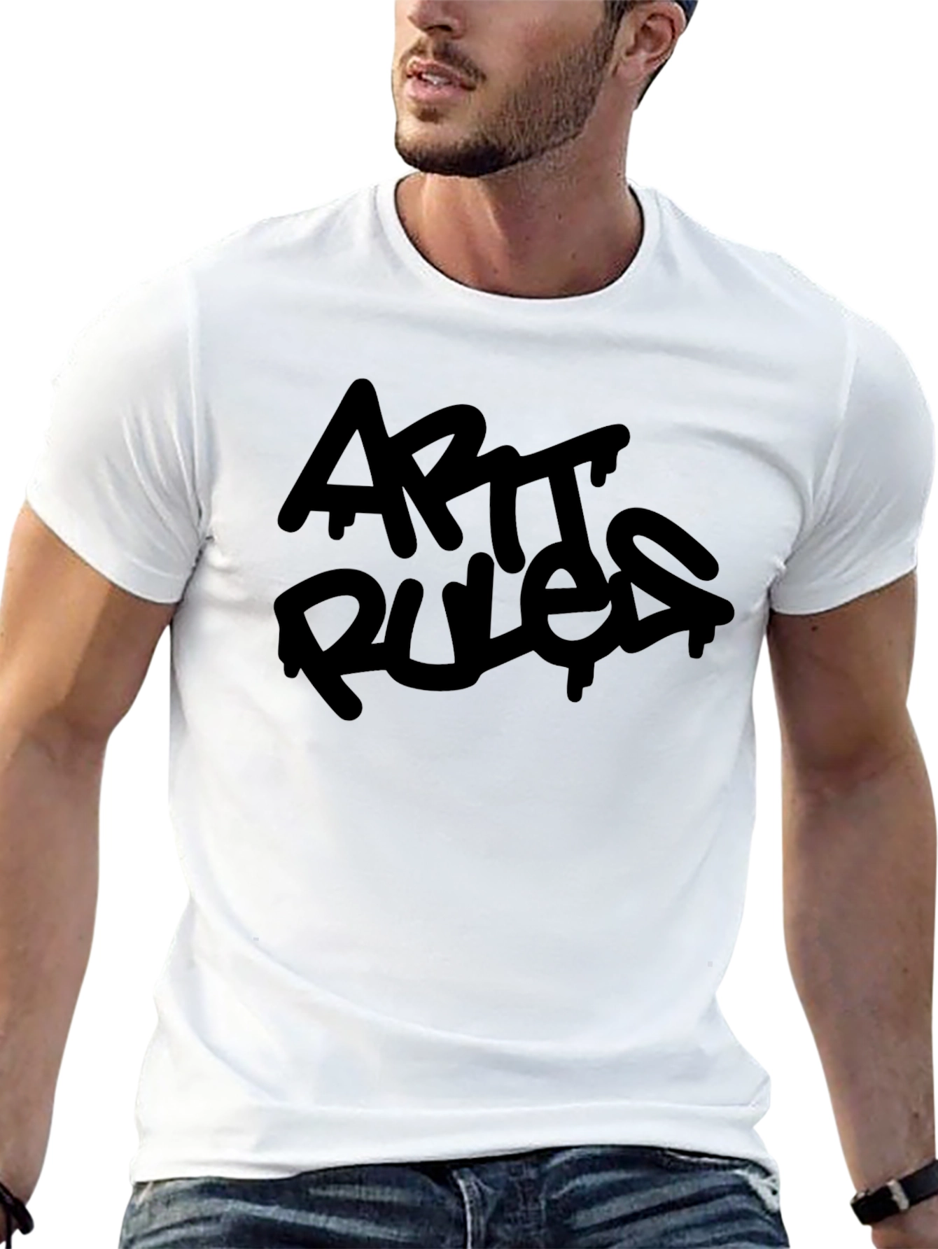 Arts Rules Graphic T-Shirt - Black Crew Neck Tee