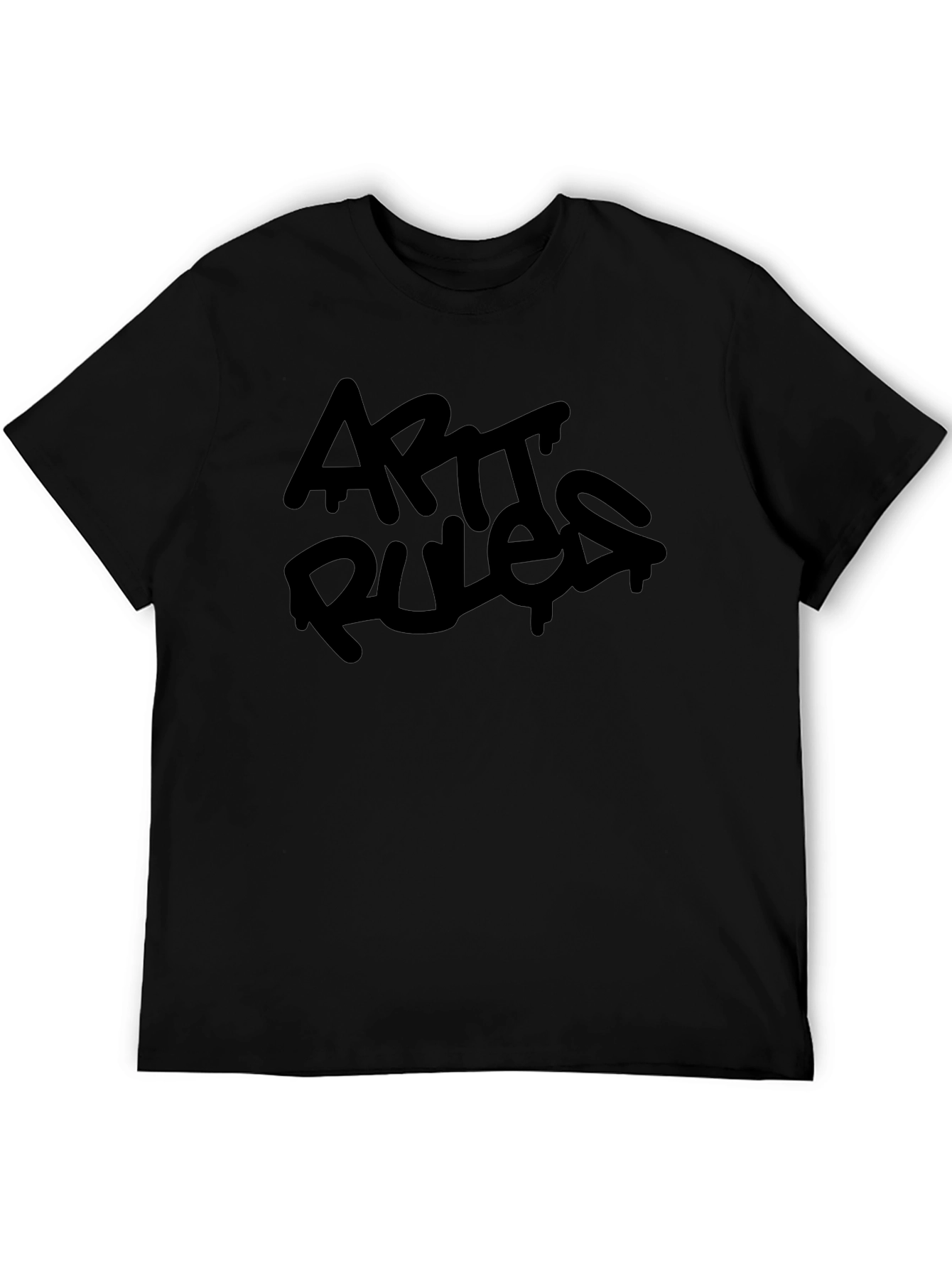 Arts Rules Graphic T-Shirt - Black Crew Neck Tee