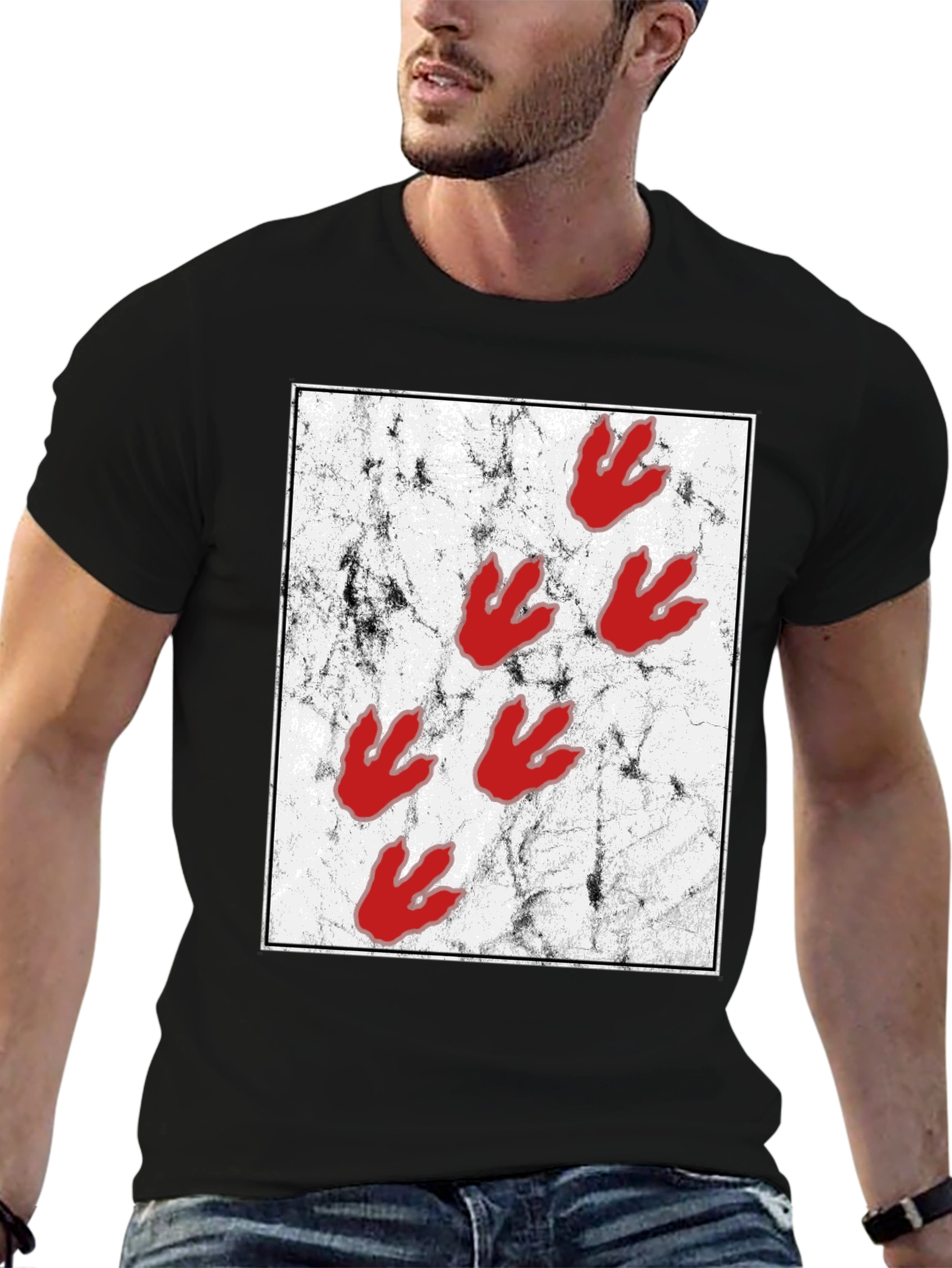 Dinosaur Paw Print Graphic Tee