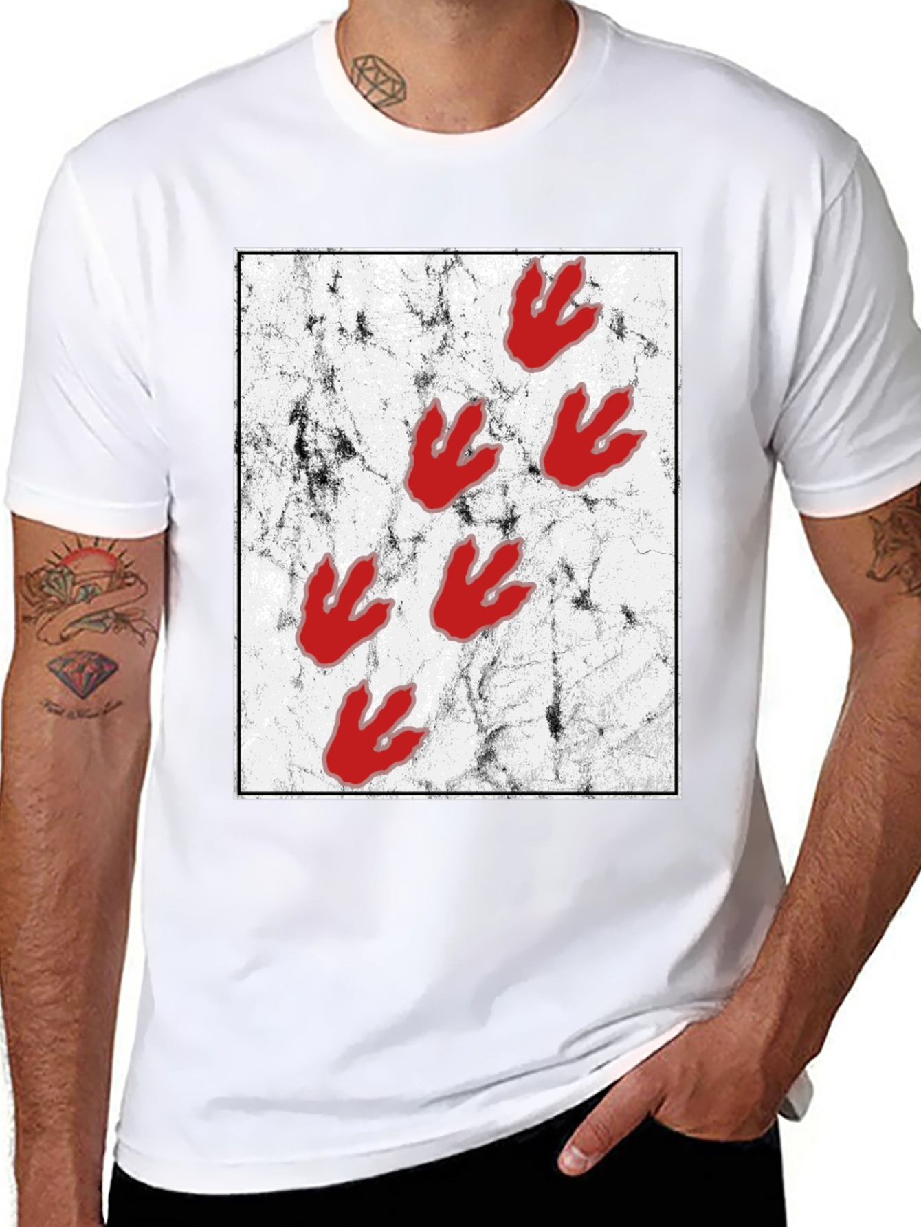 Dinosaur Paw Print Graphic Tee