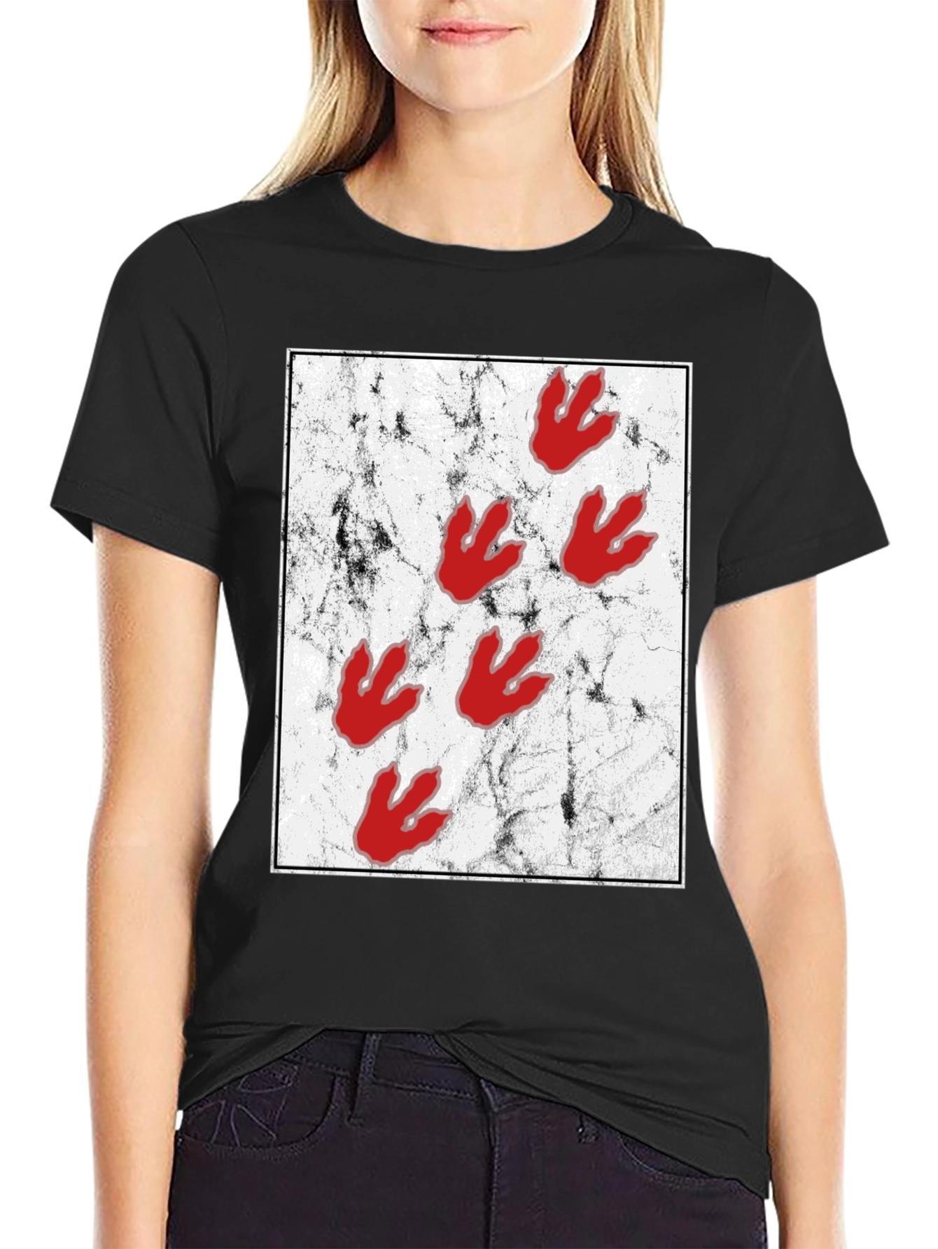 Dinosaur Paw Print Graphic Tee