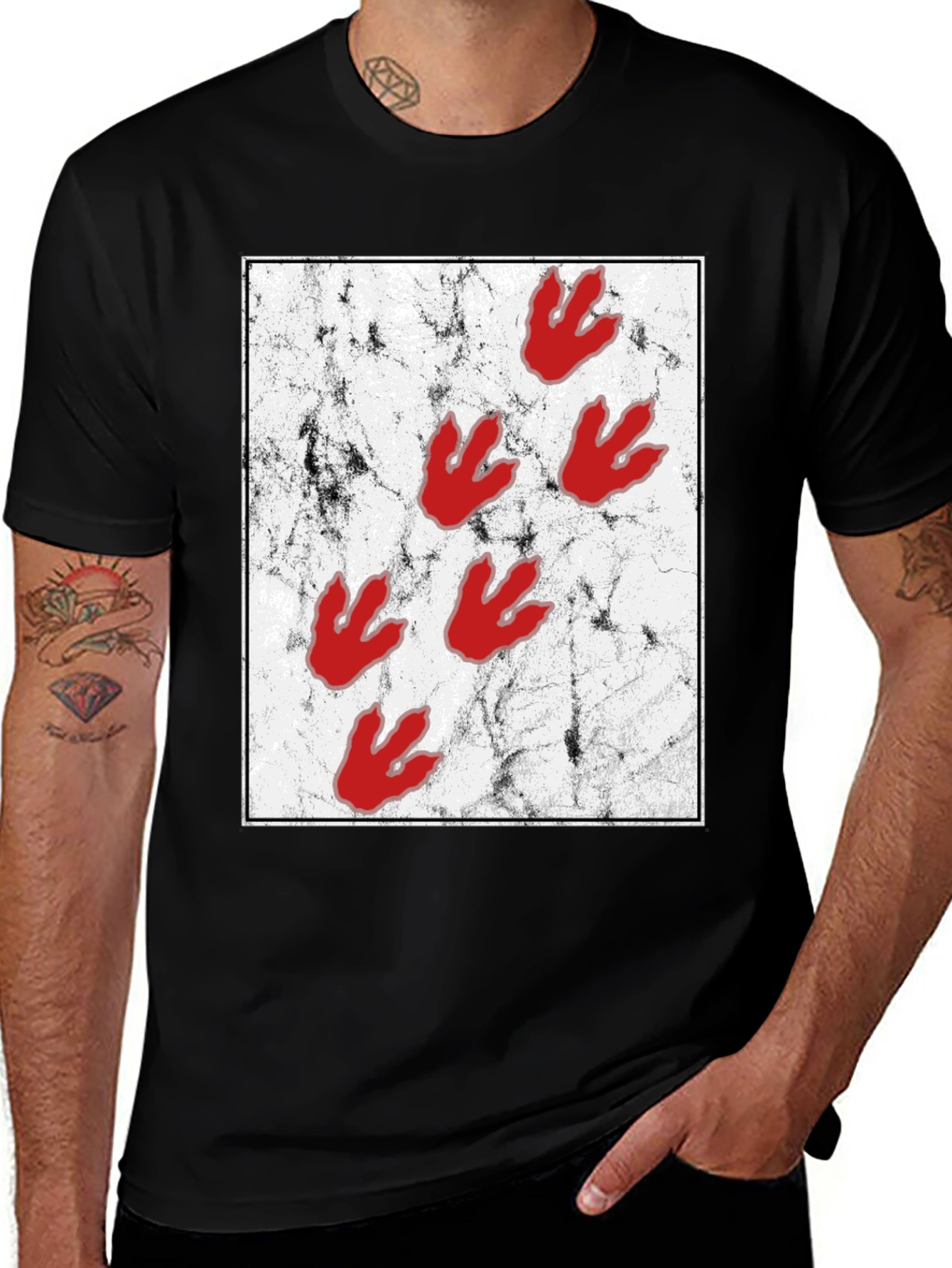 Dinosaur Paw Print Graphic Tee