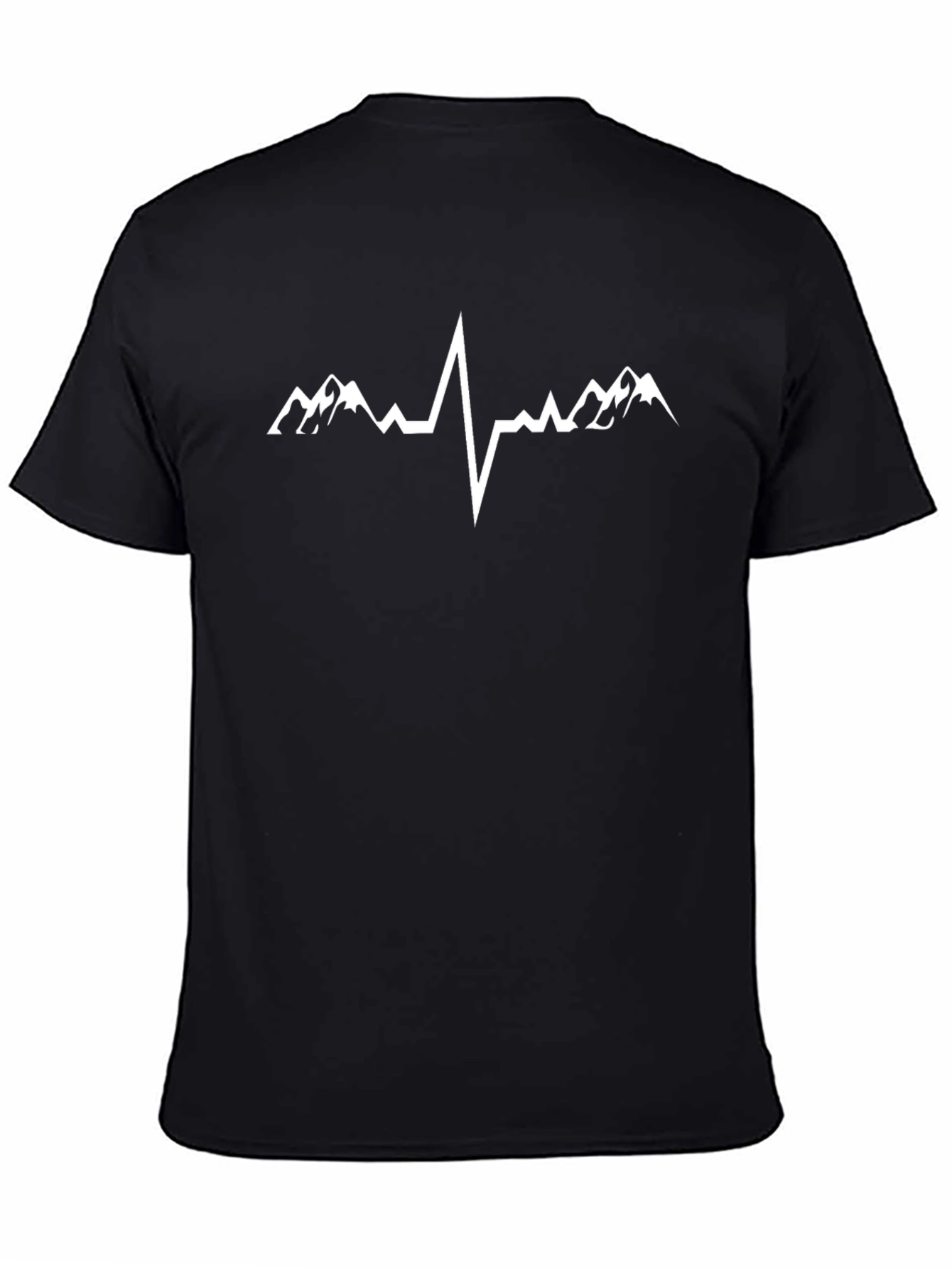 Mountain Heartbeat T-Shirt - Black Cotton Tee