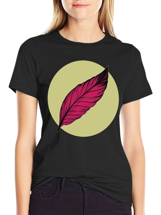 Feather Graphic Tee - Unique Artistic Design