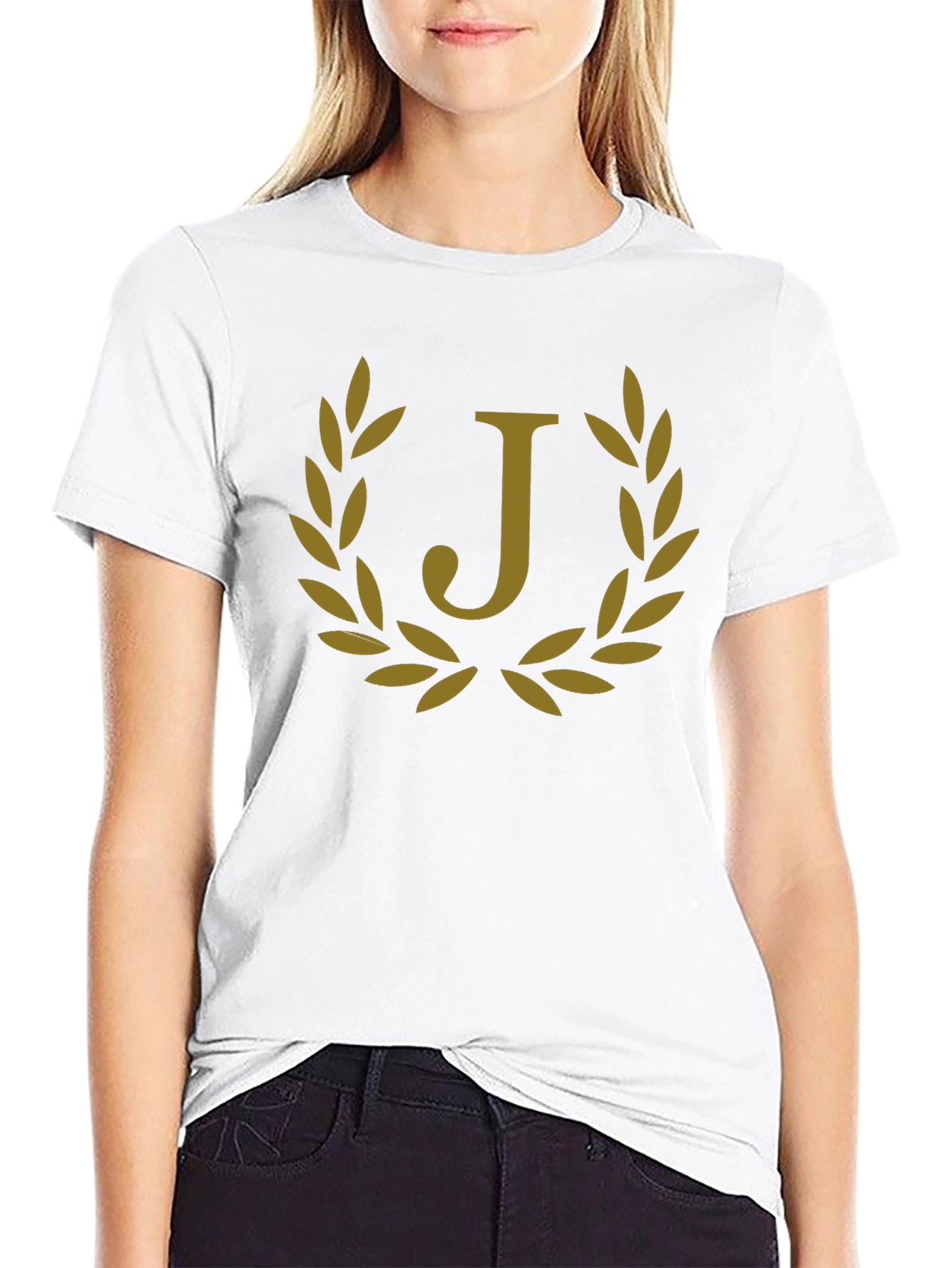 Letter J Laurel Wreath Graphic T-Shirt