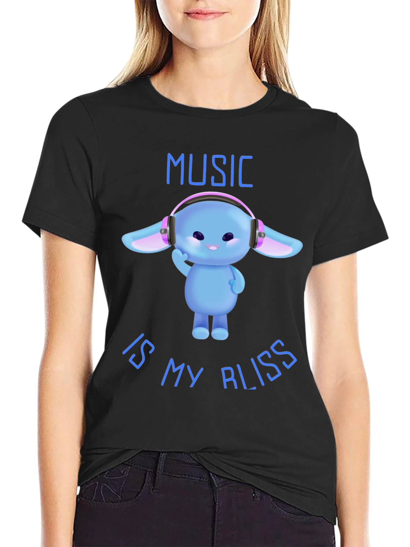 Music is My Bliss - Cute Character T-Shirt