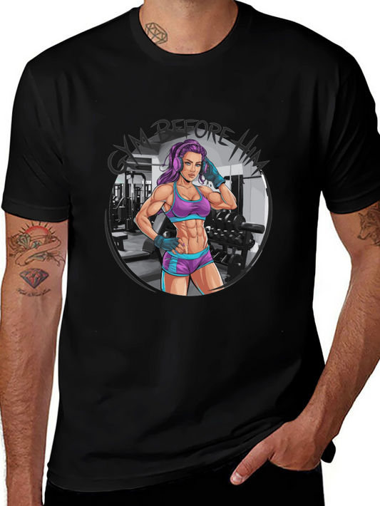 Gym Before Him Graphic Tee - Fitness Fanatic T-Shirt