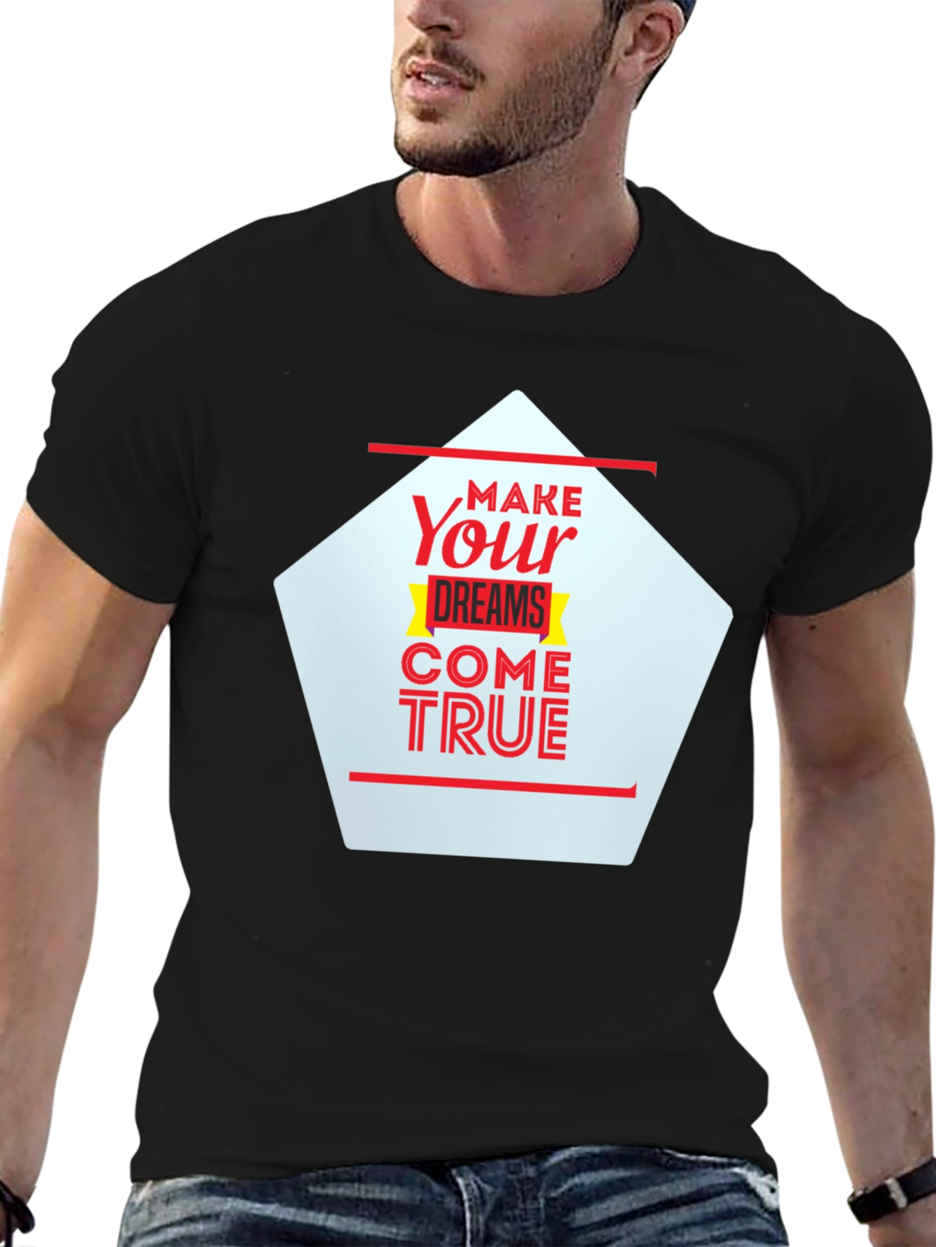 Make Your Dreams Come True Black Graphic Tee