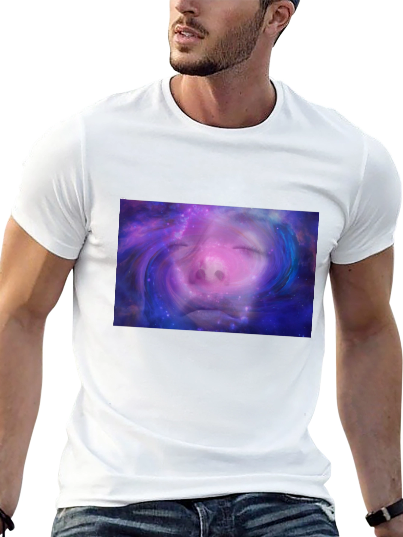 Cosmic Dream T-Shirt - Galactic Face Design