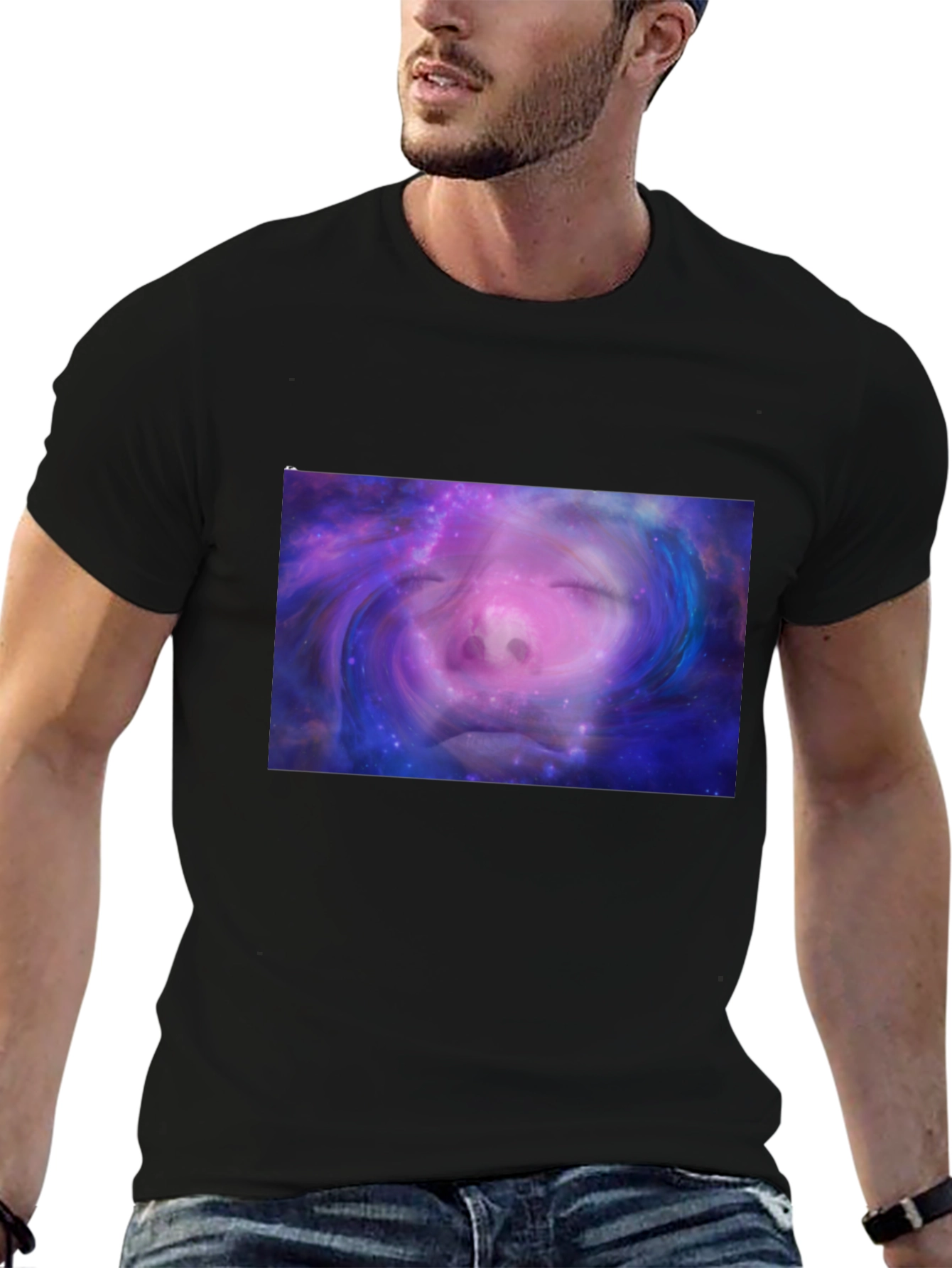 Cosmic Dream T-Shirt - Galactic Face Design