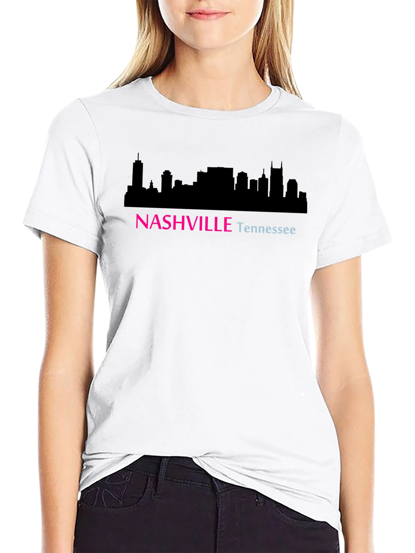 Nashville Tennessee Skyline Graphic Tee - Unisex Black T-Shirt