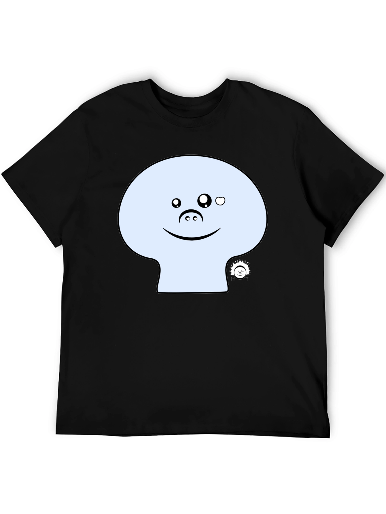 Funny Face Graphic Tee - Black Cotton Casual Shirt