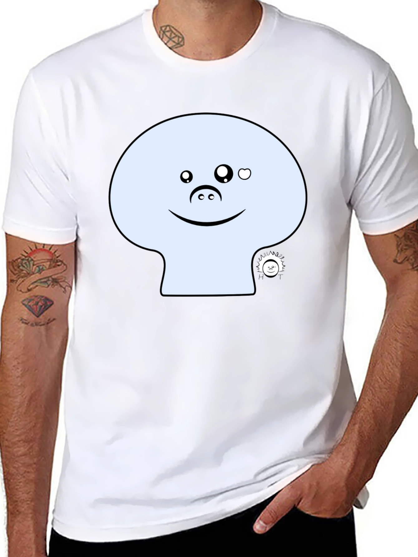 Funny Face Graphic Tee - Black Cotton Casual Shirt