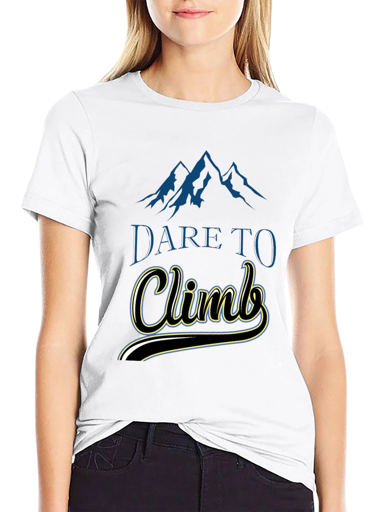 Dare To Climb Graphic Tee - Black Cotton T-Shirt