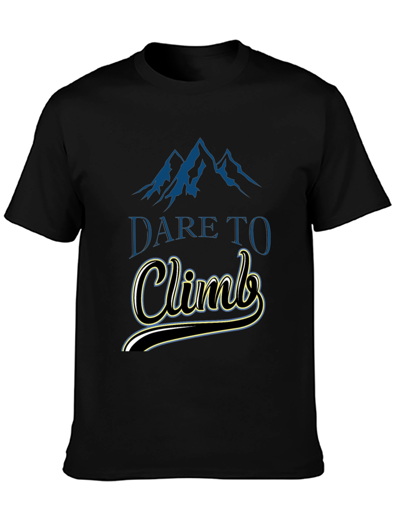 Dare To Climb Graphic Tee - Black Cotton T-Shirt