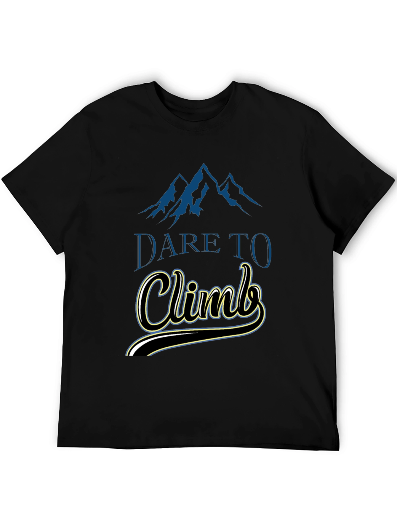 Dare To Climb Graphic Tee - Black Cotton T-Shirt