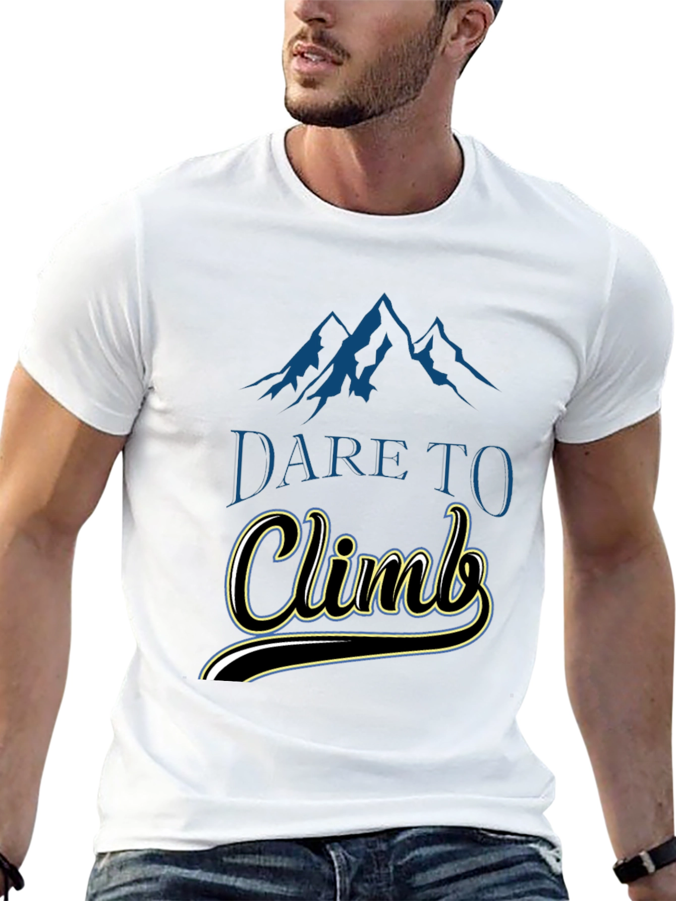Dare To Climb Graphic Tee - Black Cotton T-Shirt