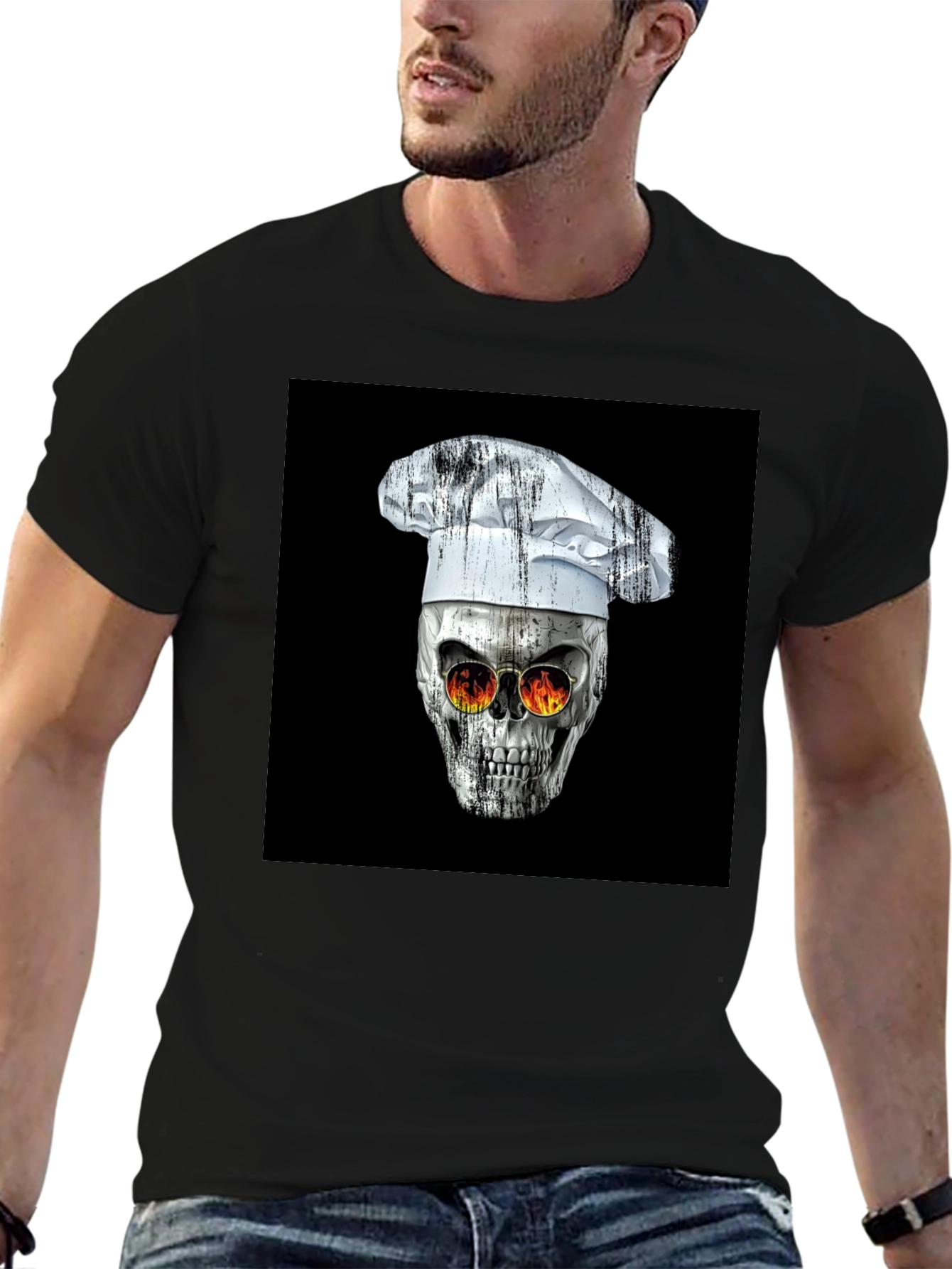 Skull Chef T-Shirt - Edgy Culinary Fashion