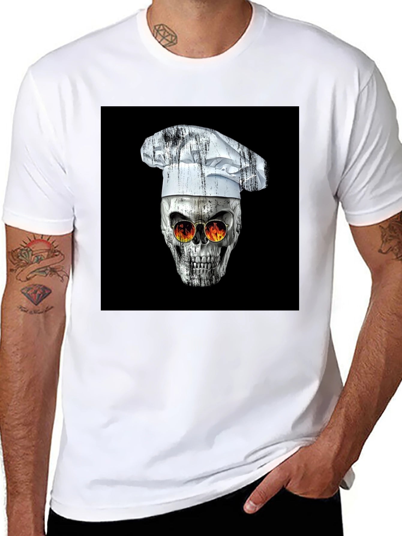 Skull Chef T-Shirt - Edgy Culinary Fashion