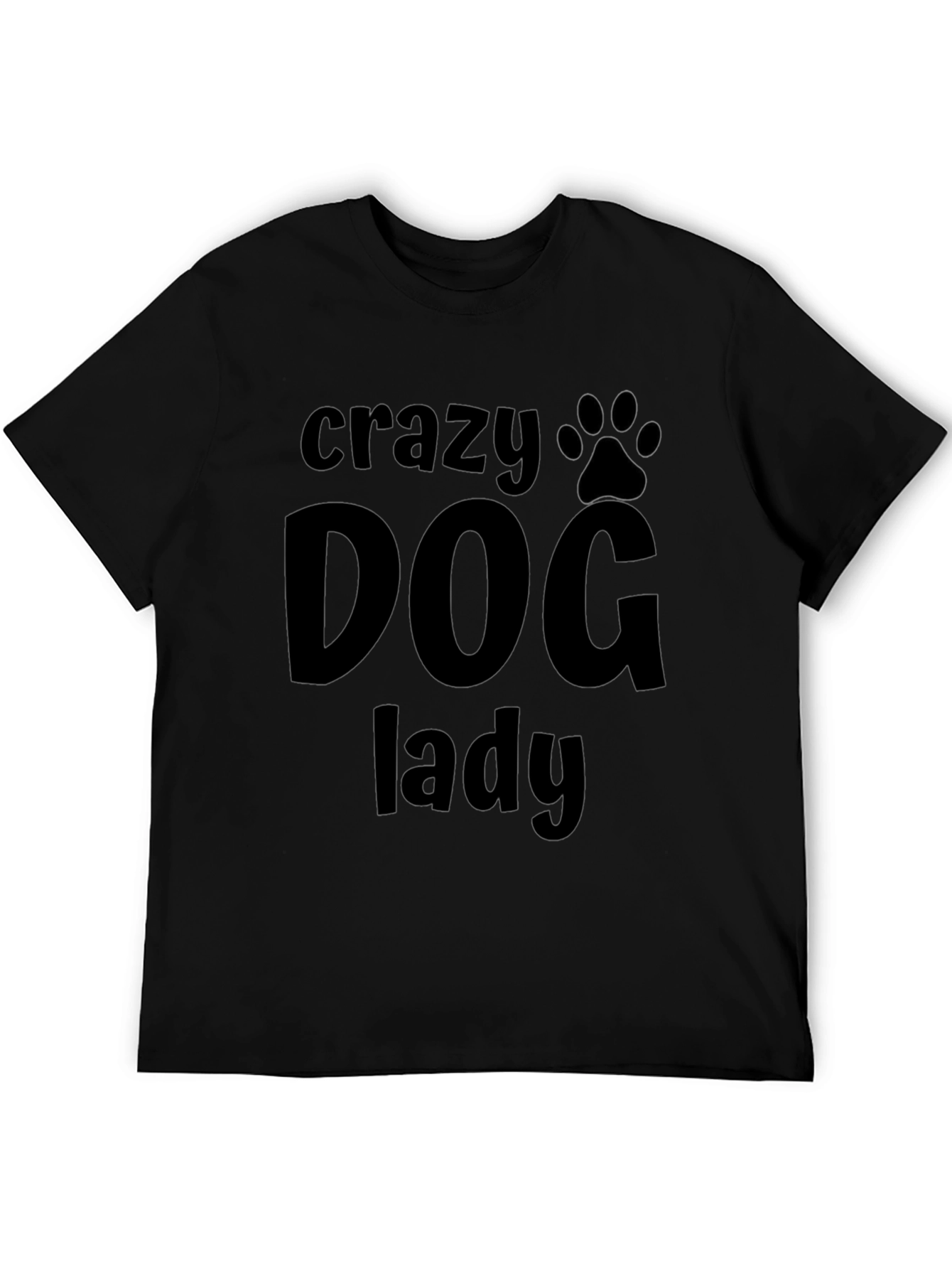 Crazy Dog Lady Graphic Tee - Black