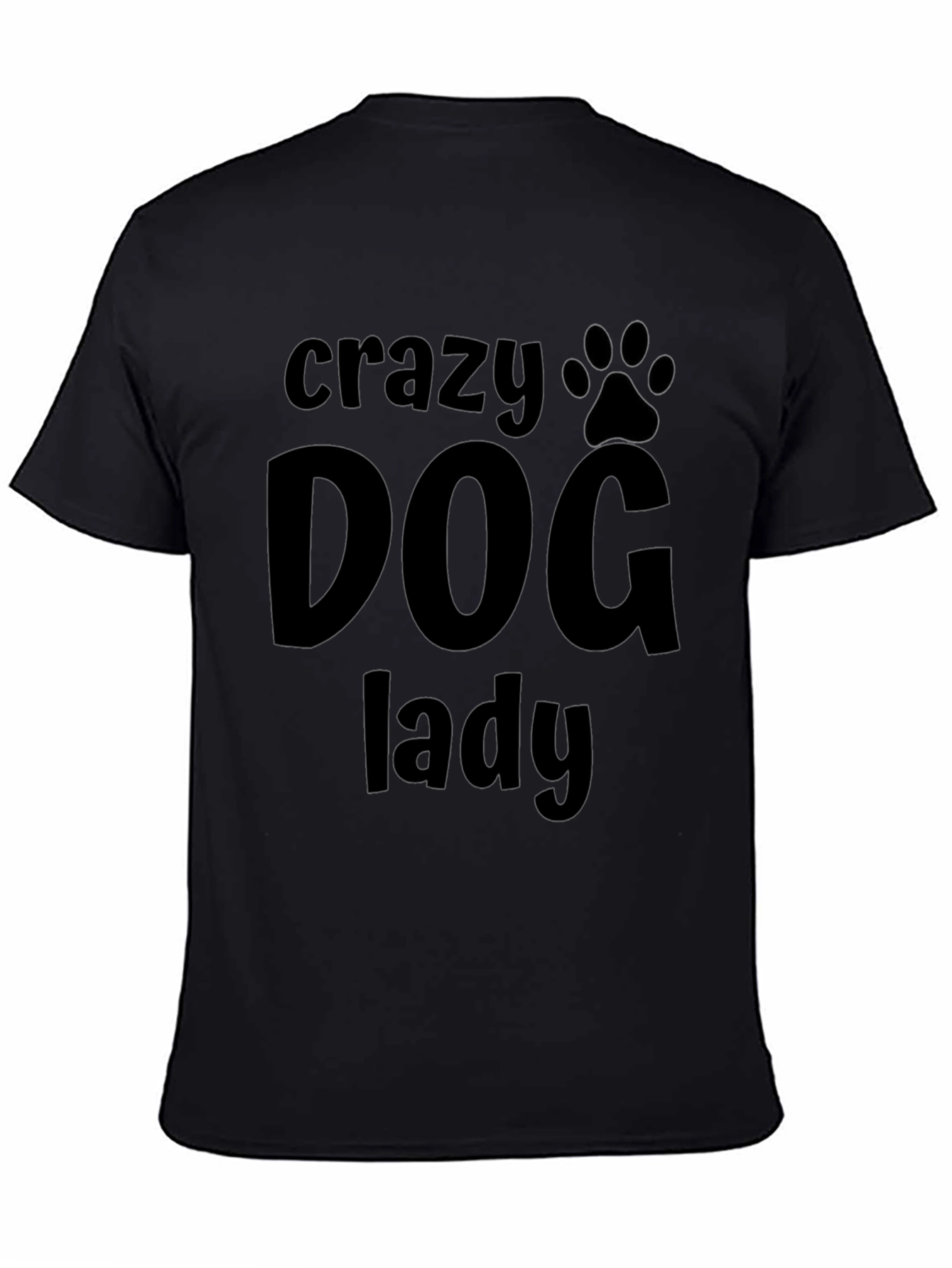Crazy Dog Lady Graphic Tee - Black