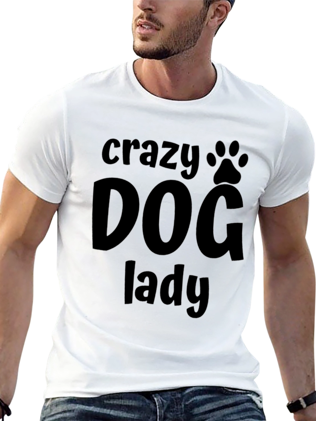 Crazy Dog Lady Graphic Tee - Black