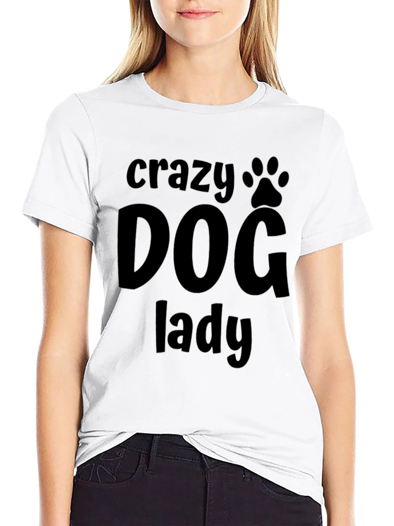 Crazy Dog Lady Graphic Tee - Black