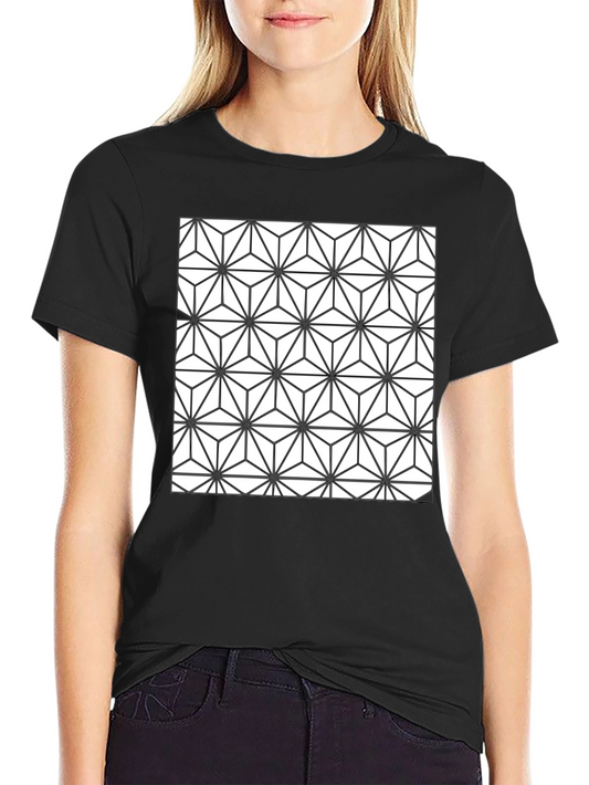 Geometric Pattern Black T-Shirt for Men