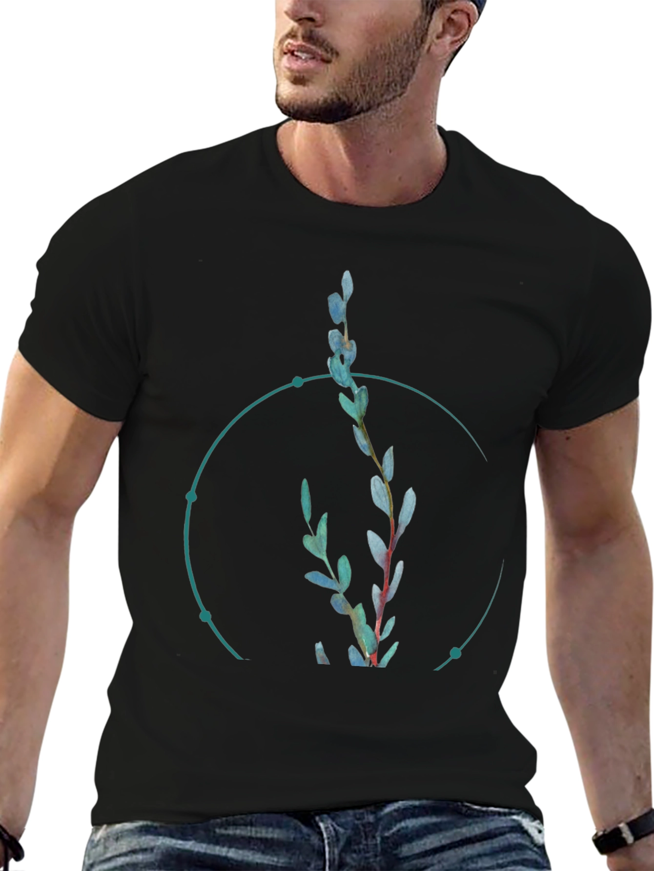 Nature Inspired Graphic Black T-Shirt