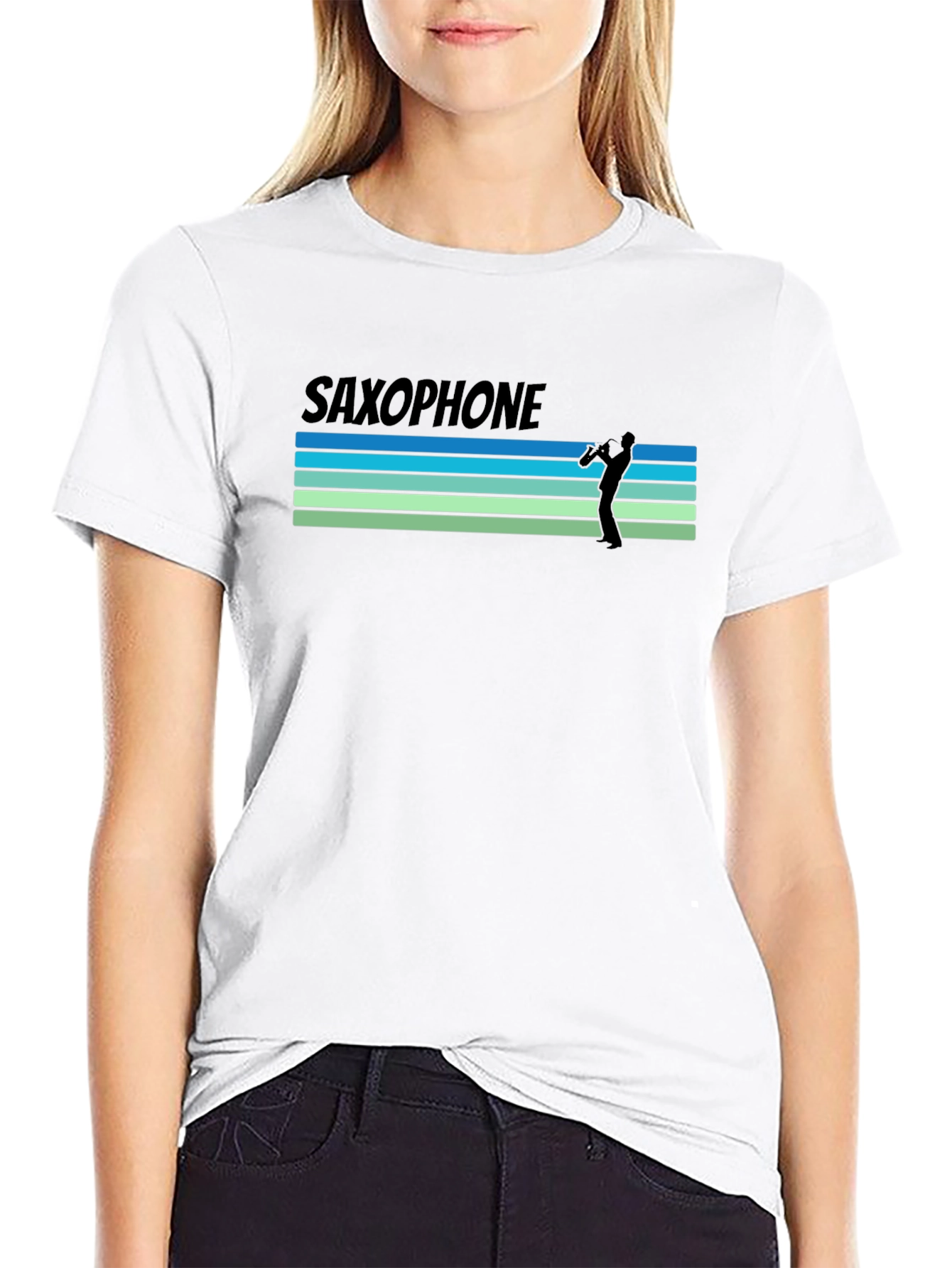 Retro Saxophone Player Graphic T-Shirt