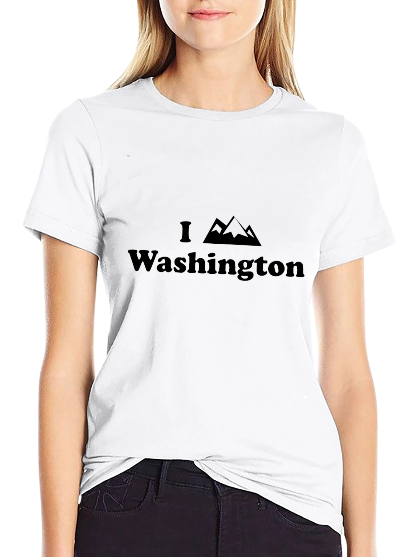 I Love Washington Mountain Graphic Tee - Black