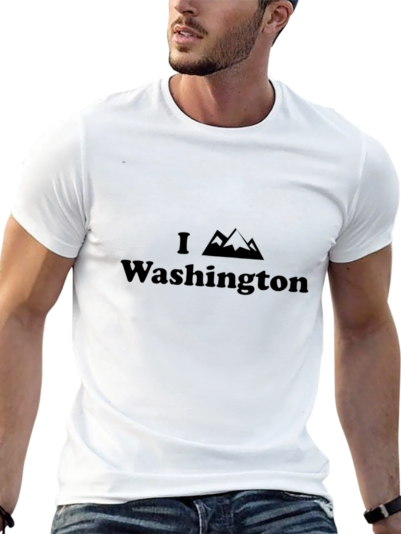 I Love Washington Mountain Graphic Tee - Black