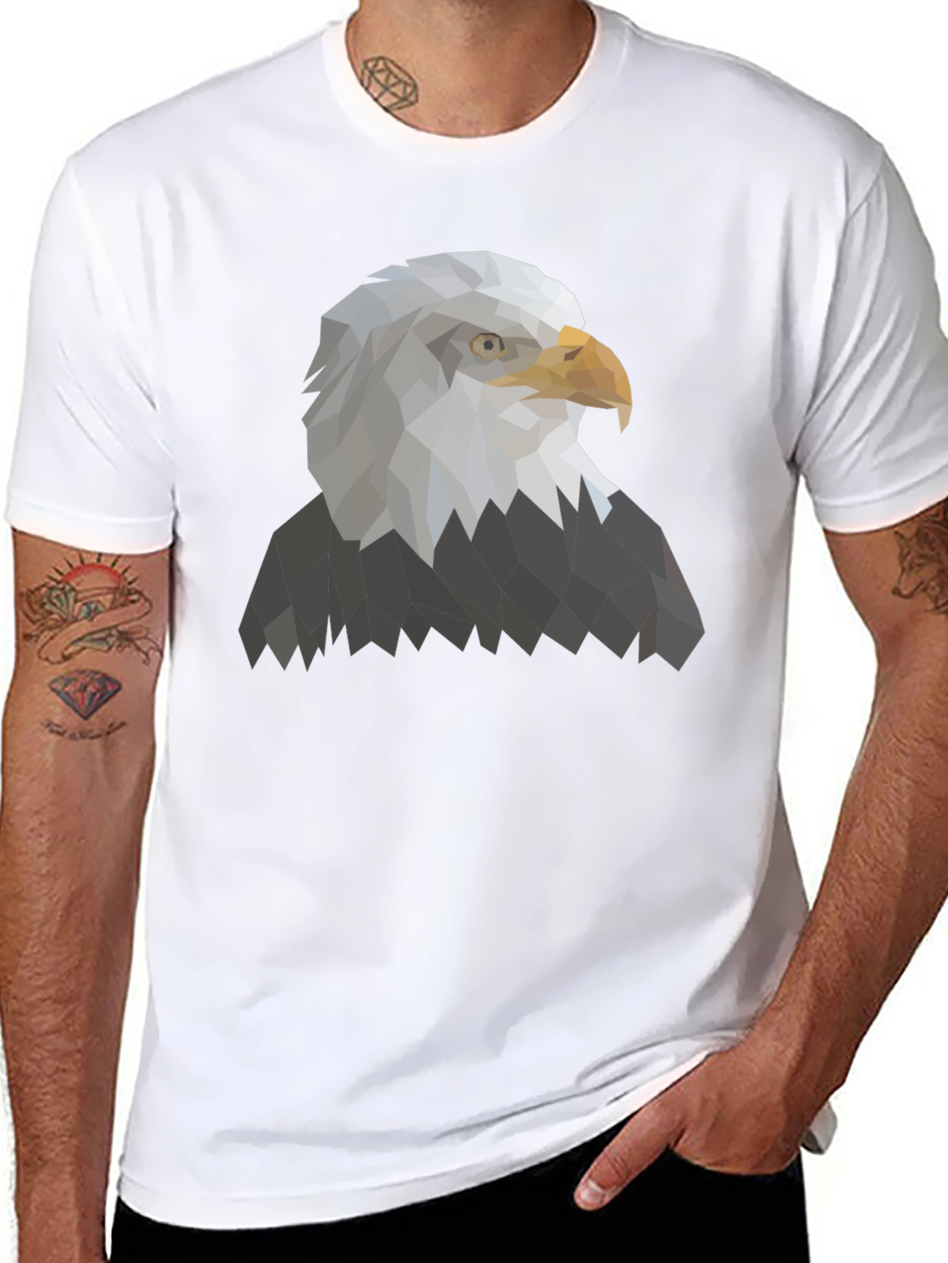Geometric Eagle Graphic T-Shirt - Modern & Stylish