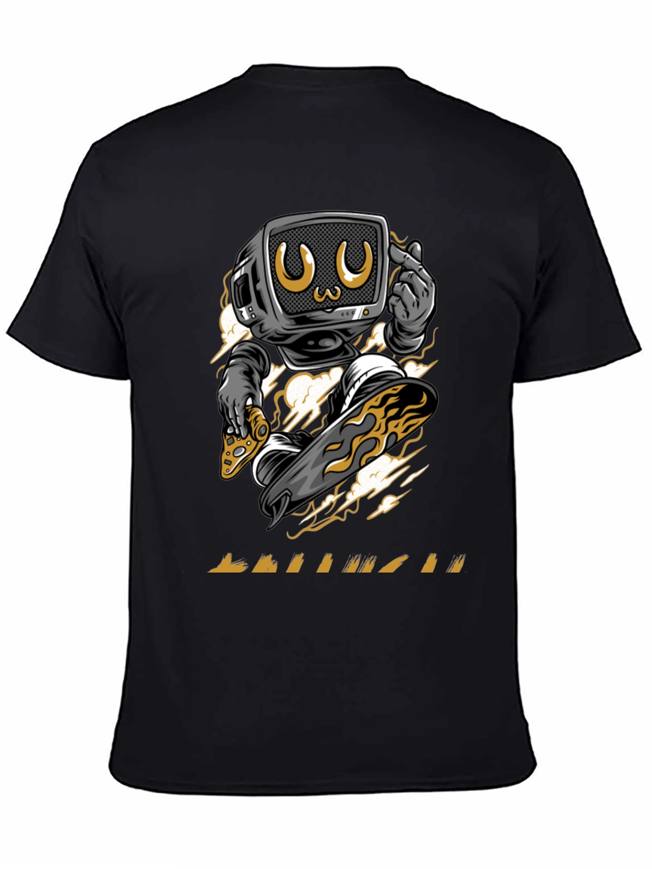 Retro TV Skateboarder Graphic Tee - Trendy Streetwear