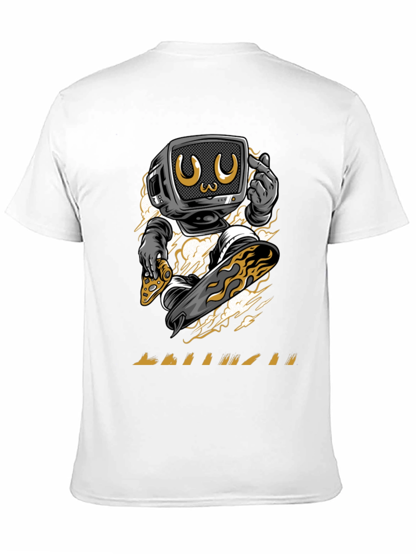 Retro TV Skateboarder Graphic Tee - Trendy Streetwear